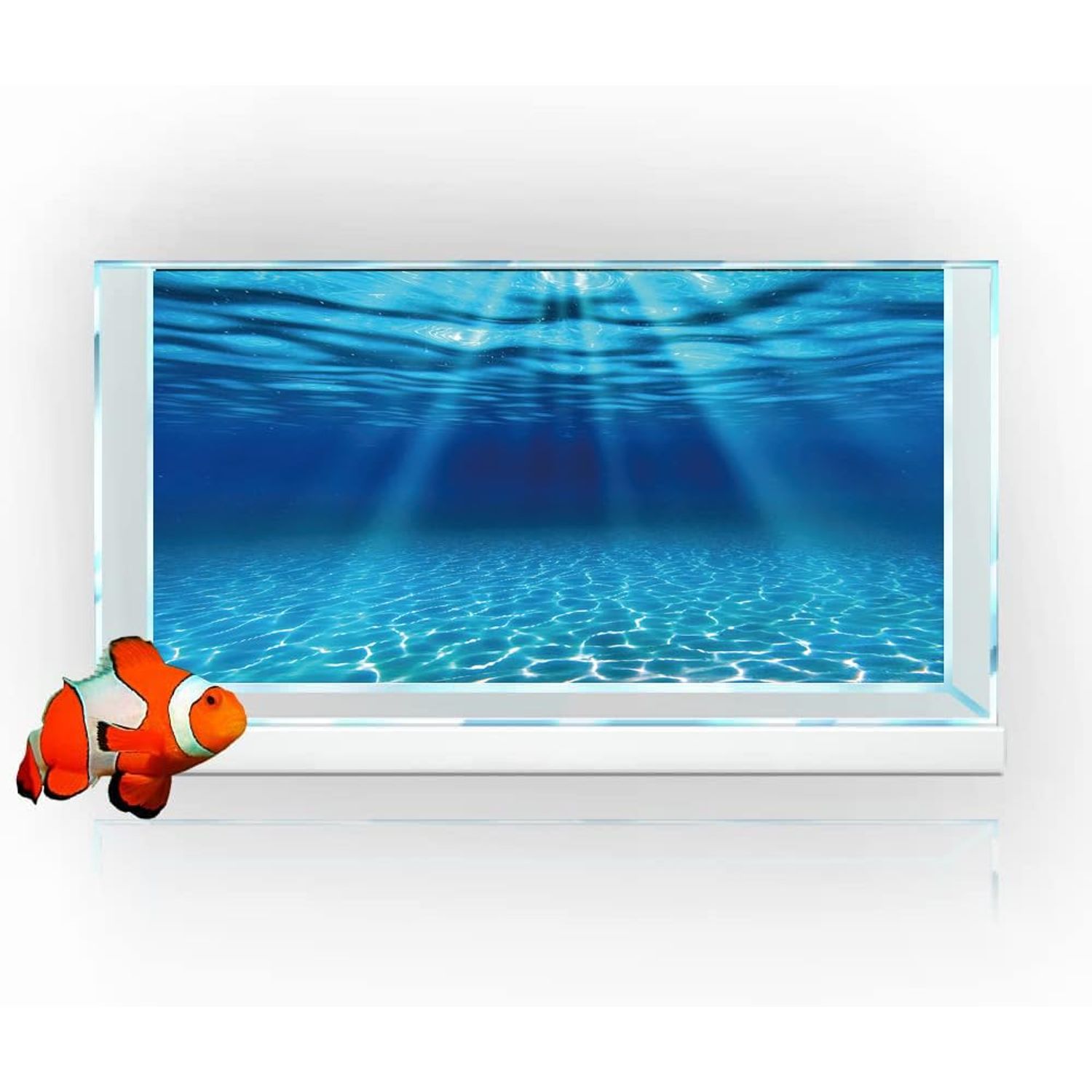 Dtekoj Natural Undersea Aquarium Background, Underwater Ocean Sunlight Fish Tank Background 48X18IN with 8 EVA Double-Sided Tape