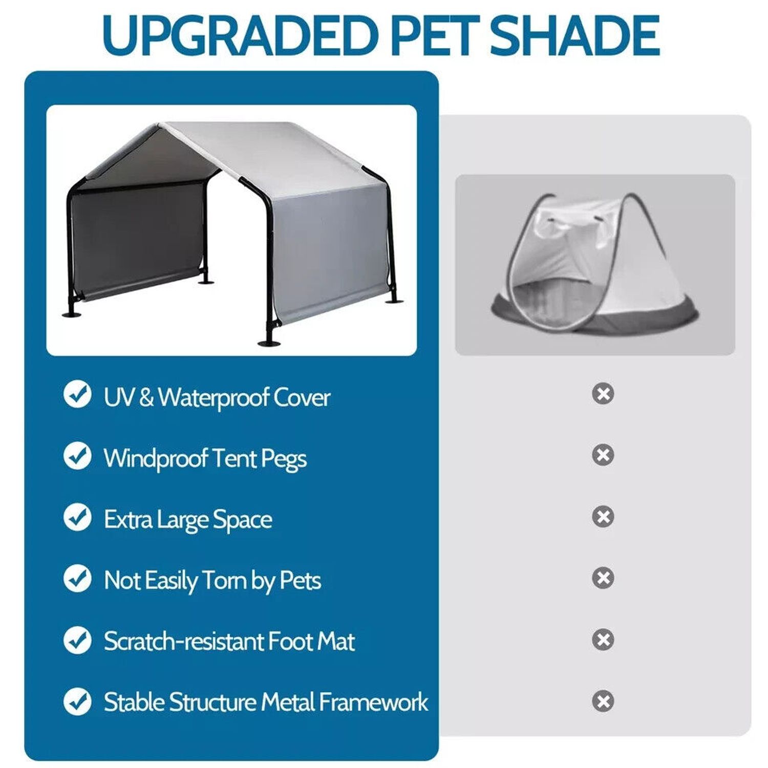 Dog Shade Shelter Pet Outdoor Tent Large Dog House Sun Rain Animal Shelter
