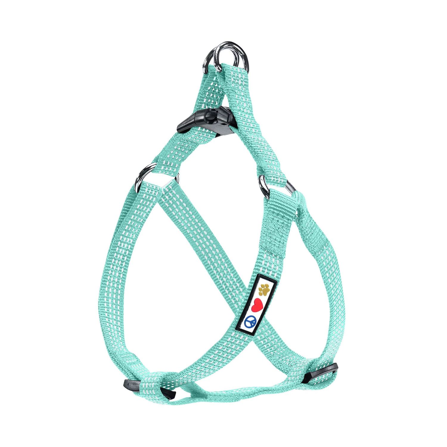 Pawtitas Reflective Step in Dog Harness or Reflective Vest Harness, Comfort Control, Training Walking of Your Puppy/Dog Large Dog Harness L Teal Dog Harness