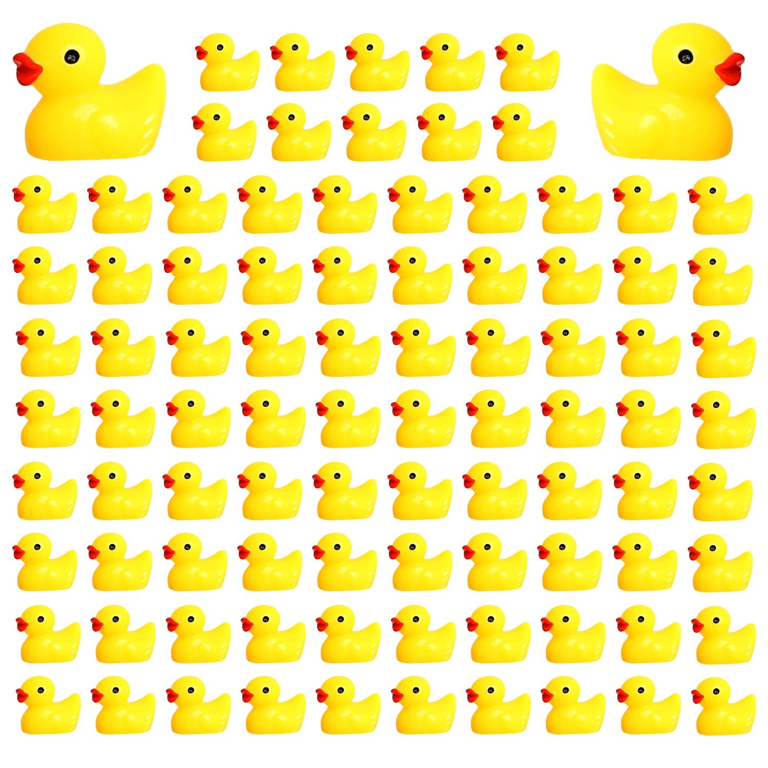 Tindobewan 100 PCS Tiny Ducks Mini Resin Ducks Miniature Duck Figures Ornament for Craft, Garden, Aquarium, Home Decorations（Yellow）