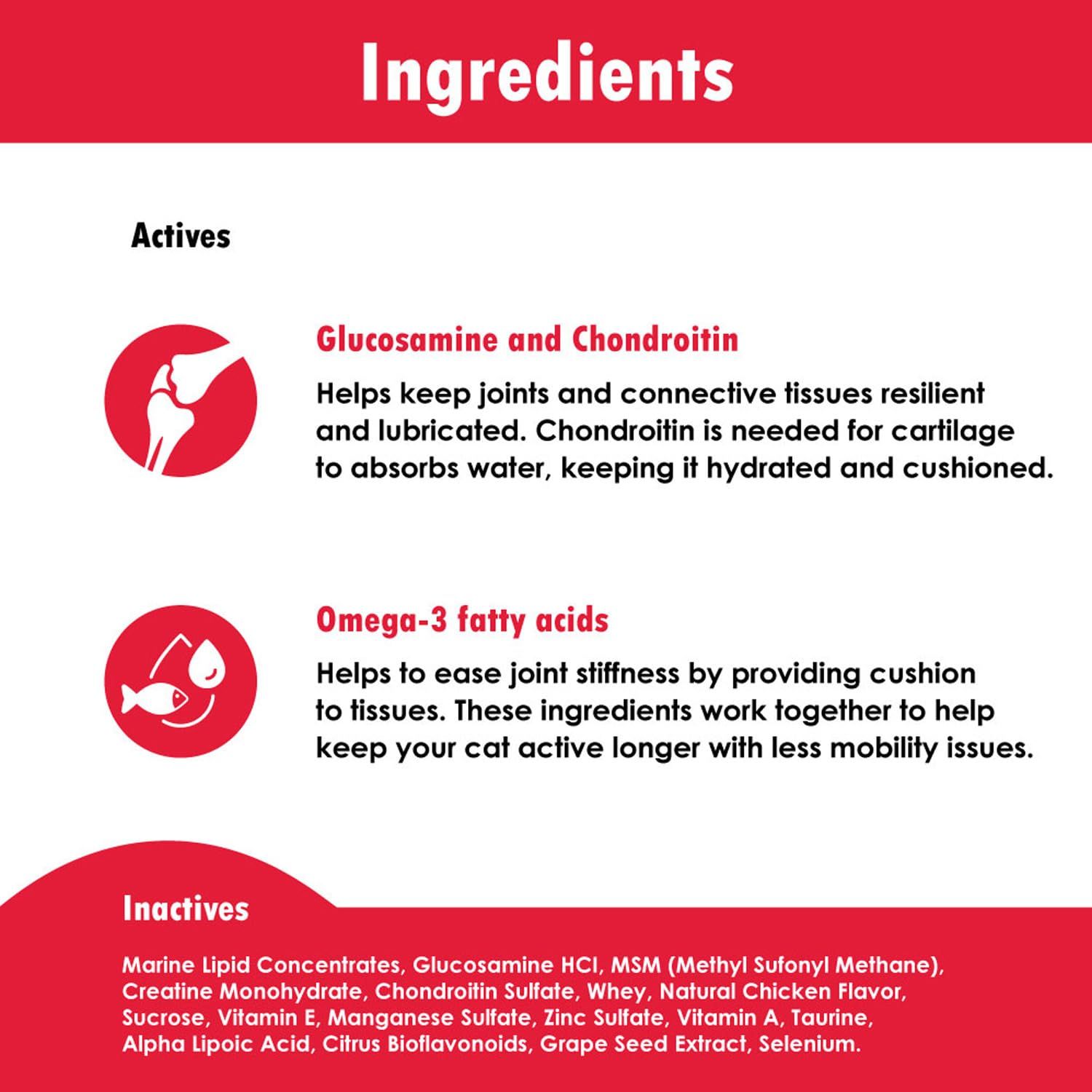 Joint MAX Granules for Cats - Vitamins, Minerals, Antioxidants - Glucosamine, Chondroitin - Chicken Flavor - Maximum Joint Health Supplement for Cats - 60 Doses