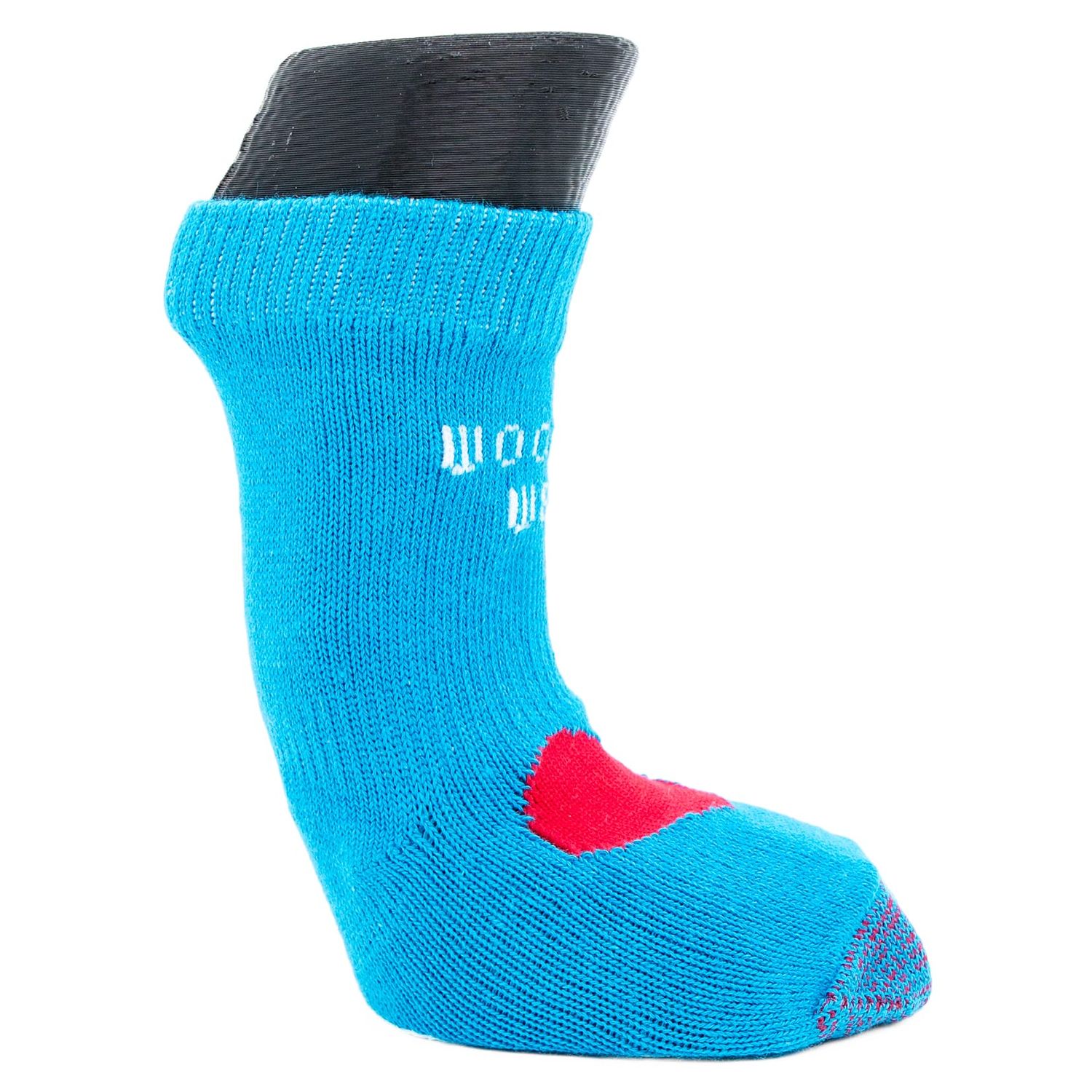 Woodrow Wear, Power Paws Advanced Dog Socks, Blue with a Red Heart, L, Fits 75-95 pounds
