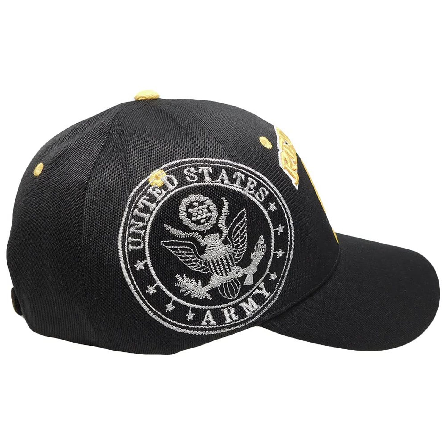 Retired Army Black w/ Seal Embroidered Baseball Cap Hat USA US Military
