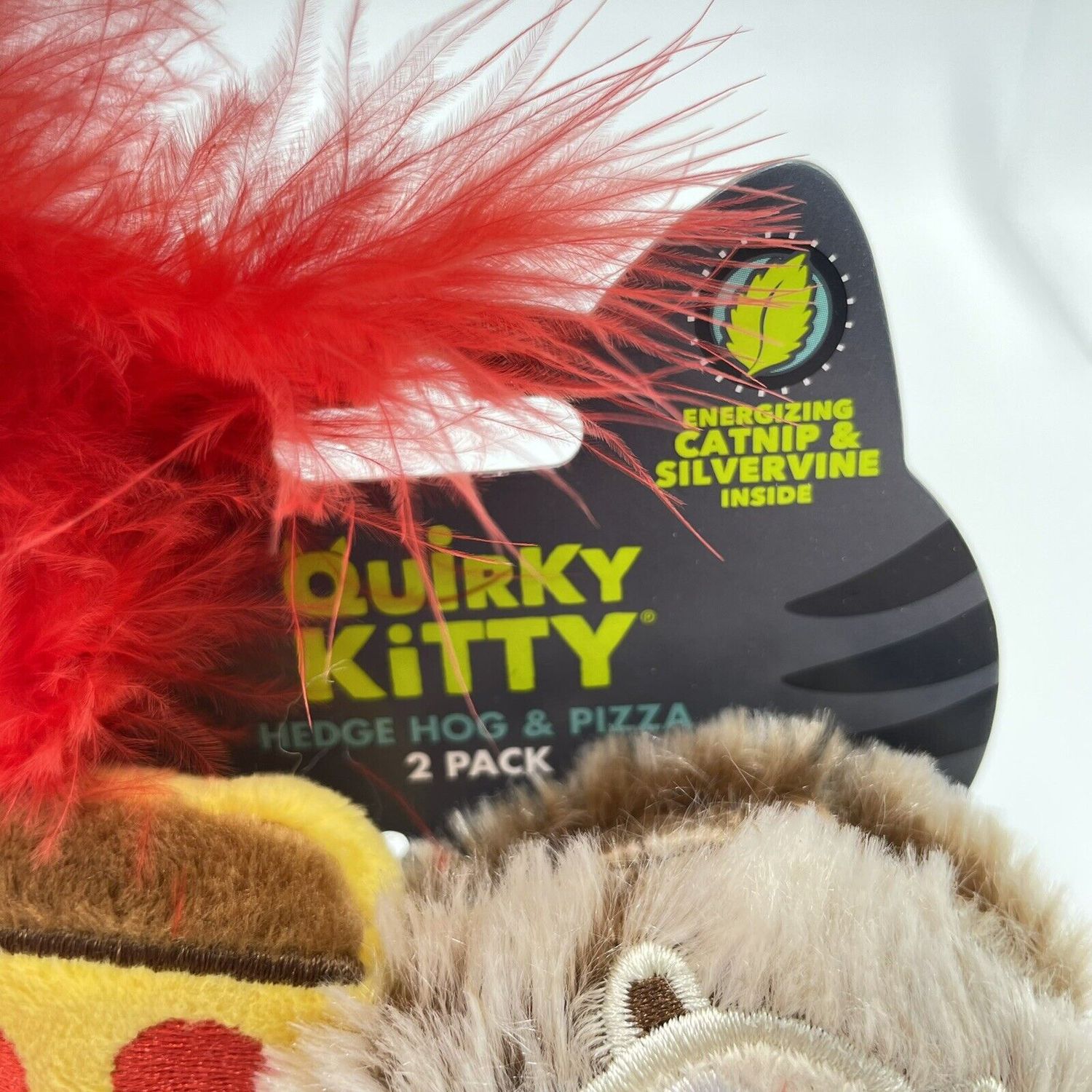 Quirky Kitty Hedge Hog & Pizza All Natural Catnip Cat Toys Pet Toy New