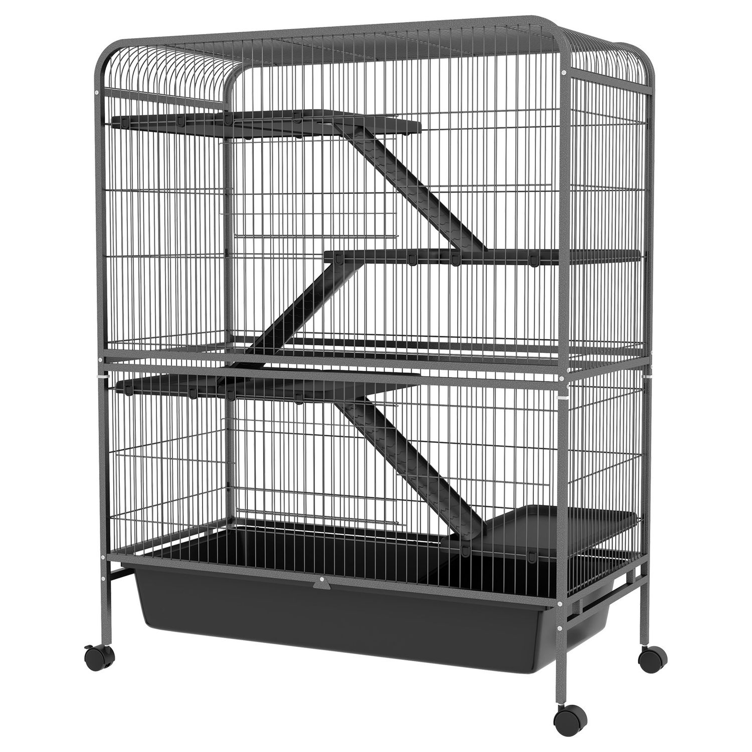 PawHut 53.5"H Small Animal Cage 5-Level Metal Ferret Cage for Bunny