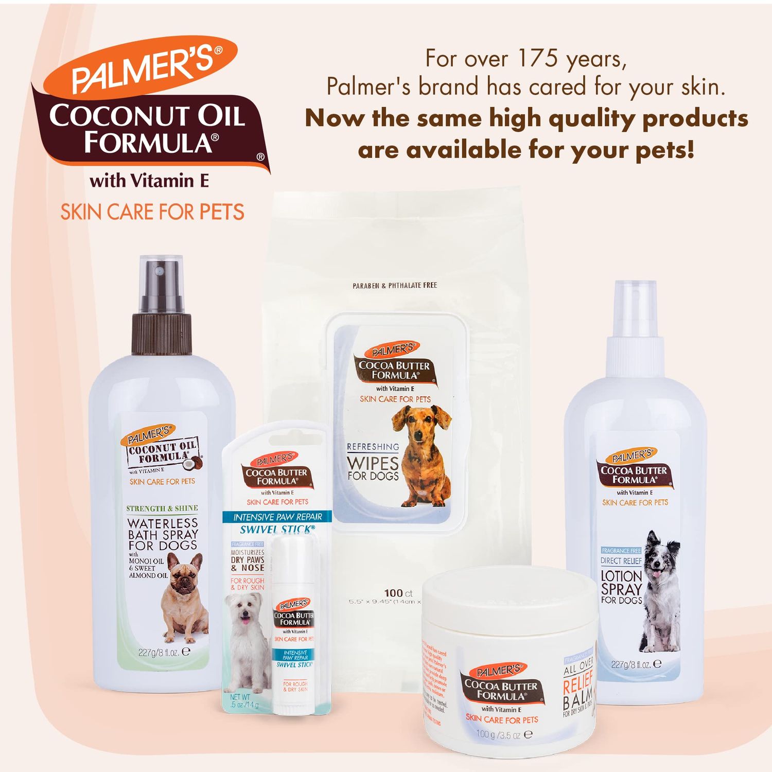 Palmer's for Pets Coconut Oil Gentle Refreshing Wipes for Puppies | Palmers Coconut Oil Puppy Wipes - 100 ct Gentle Pet Grooming Wipes for Dogs with Coconut Oil