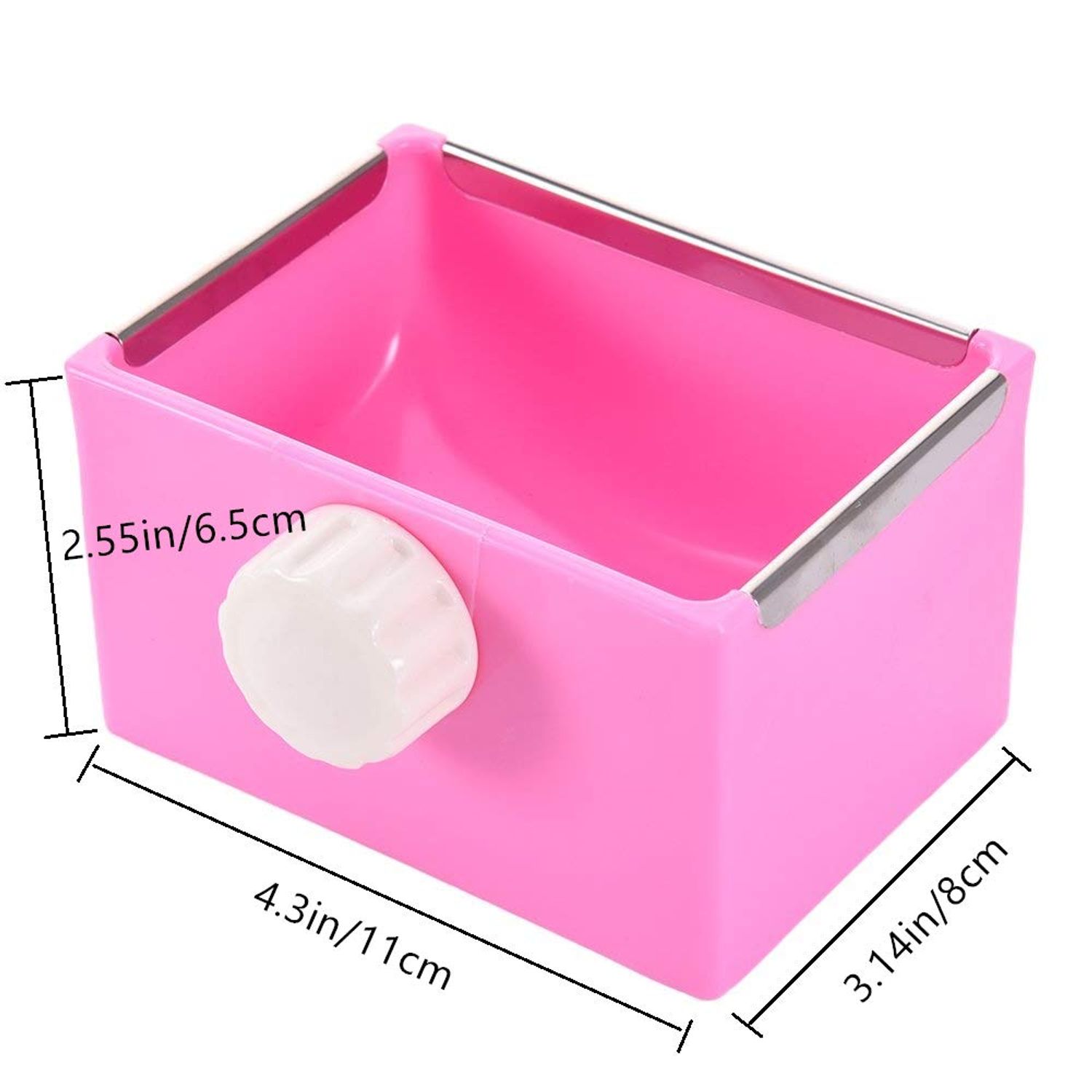 Hypeety Hamster Food Bowl Small Pet Feeder Food Water Bowl Fixable Plastic Hamster Food and Water Bowl Dispenser Durable Cage Bowl Feeder for Hamster Guinea Pig Rabbit Small Animals(Pink)