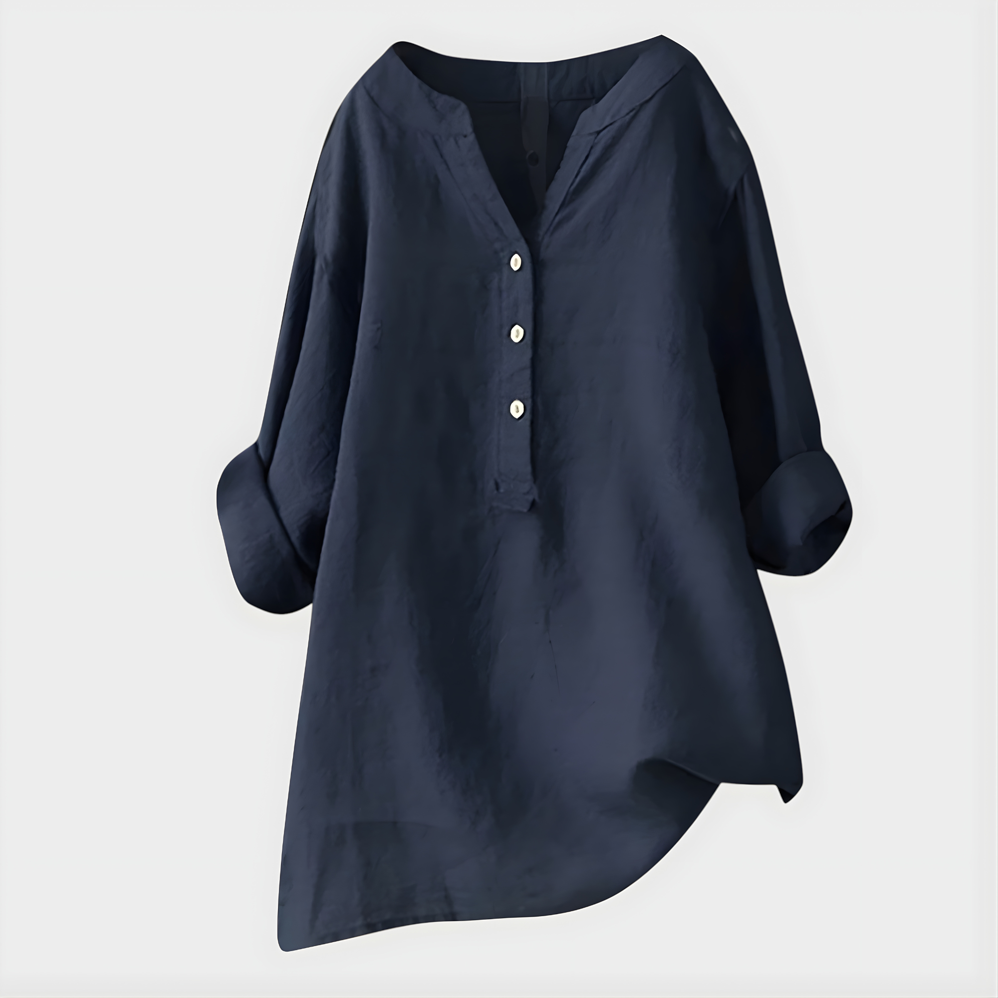 Tunic-Style Blouse With Buttons Down The Front