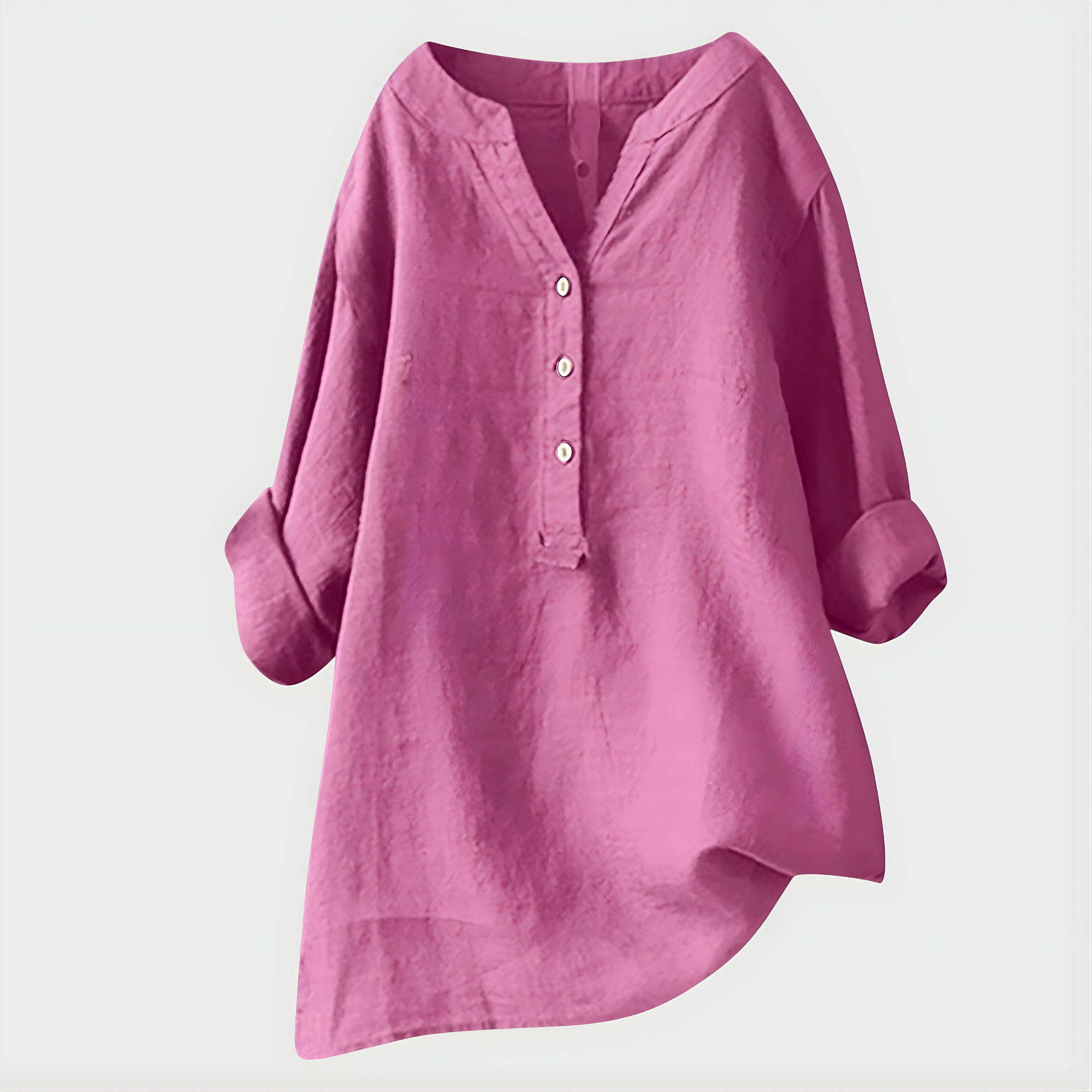 Tunic-Style Blouse With Buttons Down The Front