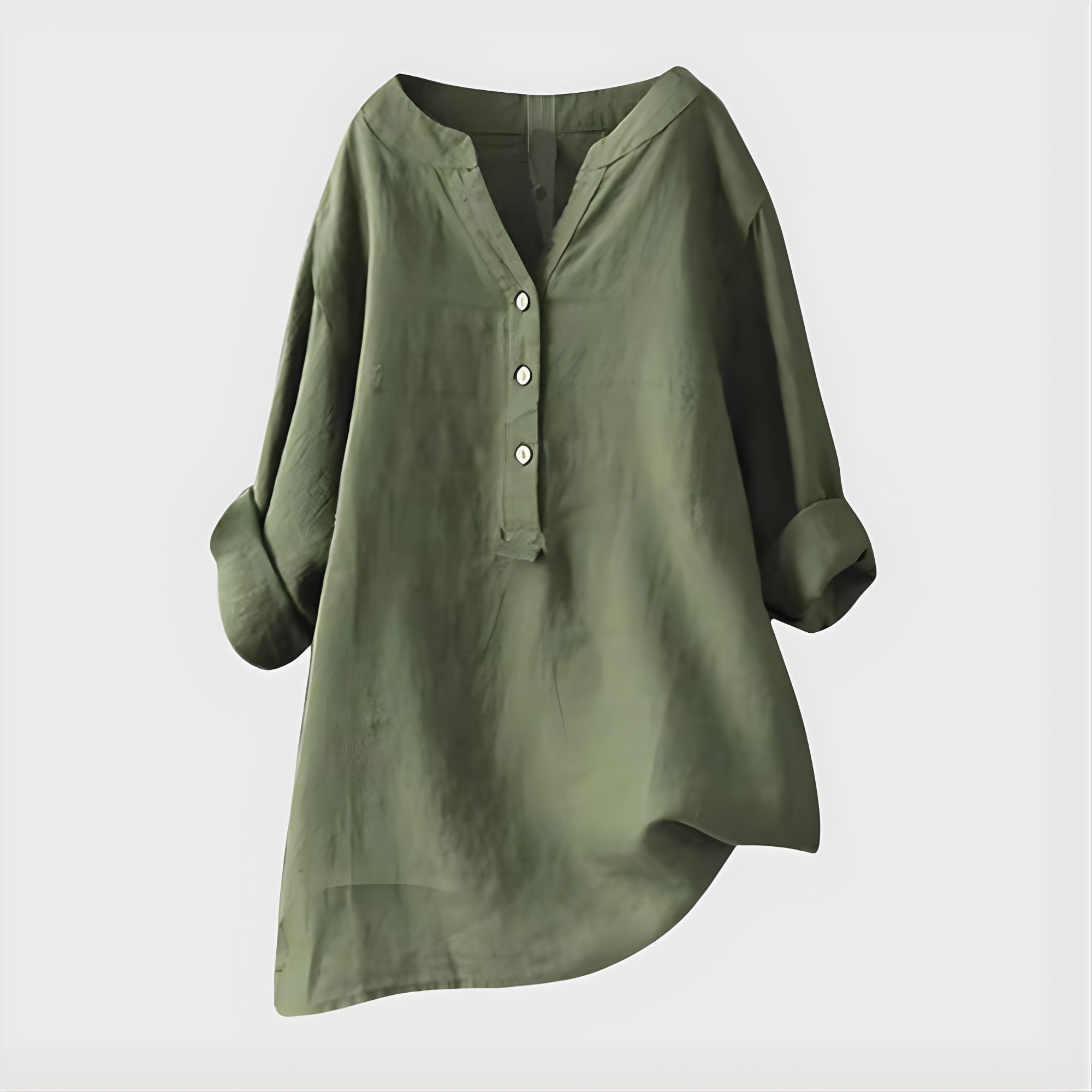 Tunic-Style Blouse With Buttons Down The Front