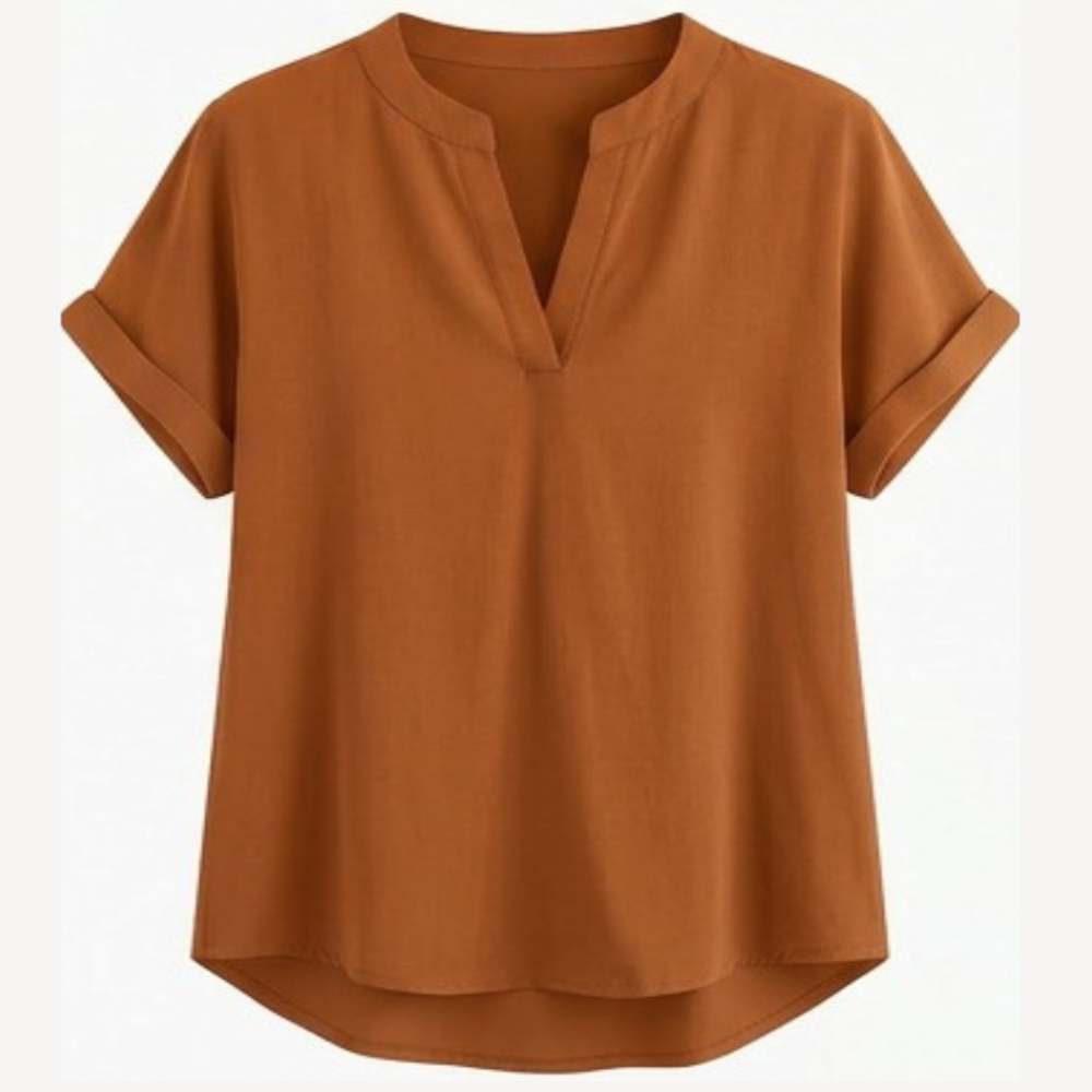 Soft Drape V-Neck Blouse for Everyday Wear