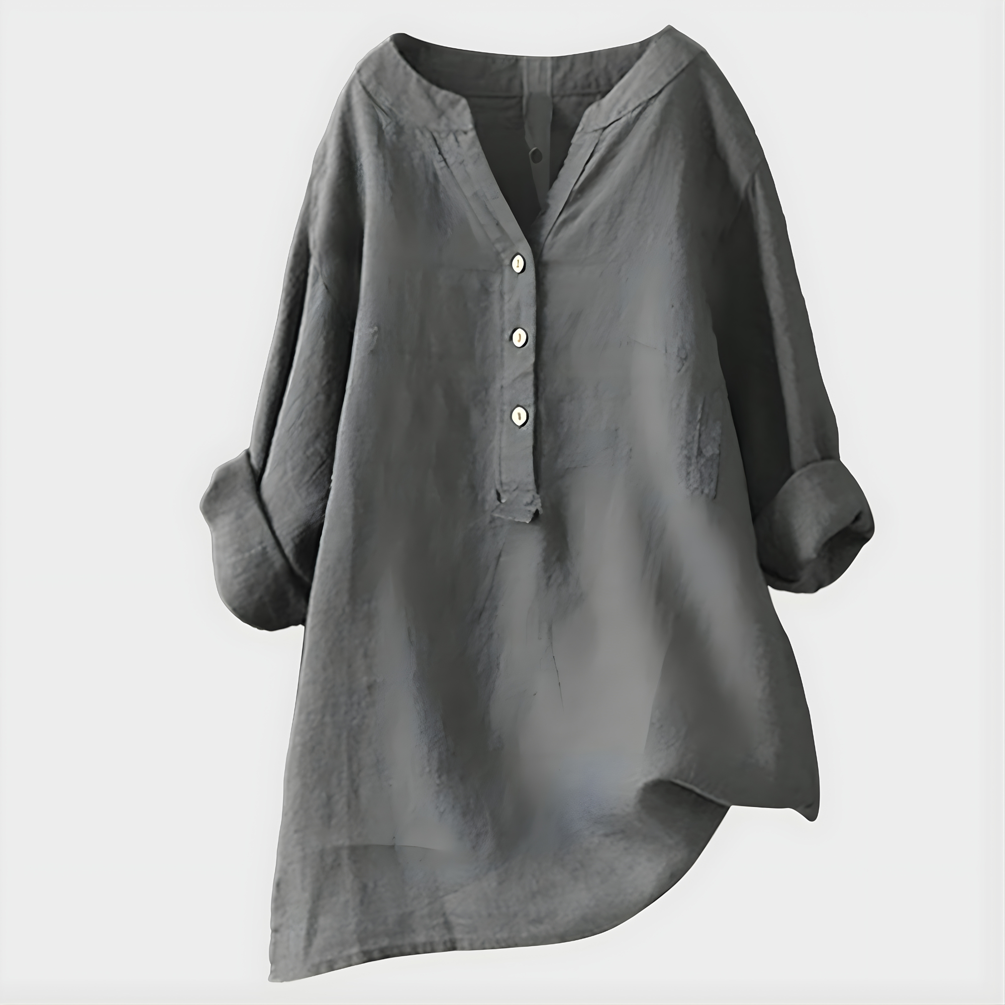 Tunic-Style Blouse With Buttons Down The Front