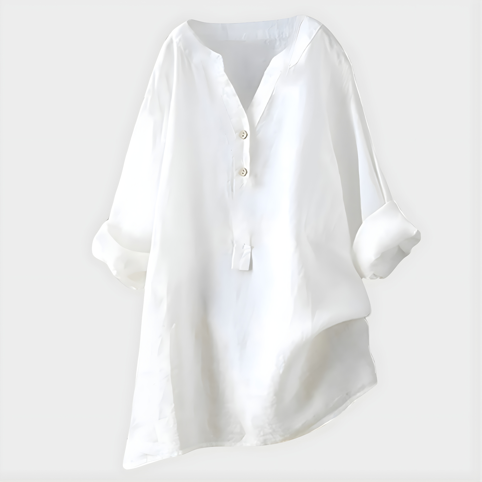 Tunic-Style Blouse With Buttons Down The Front