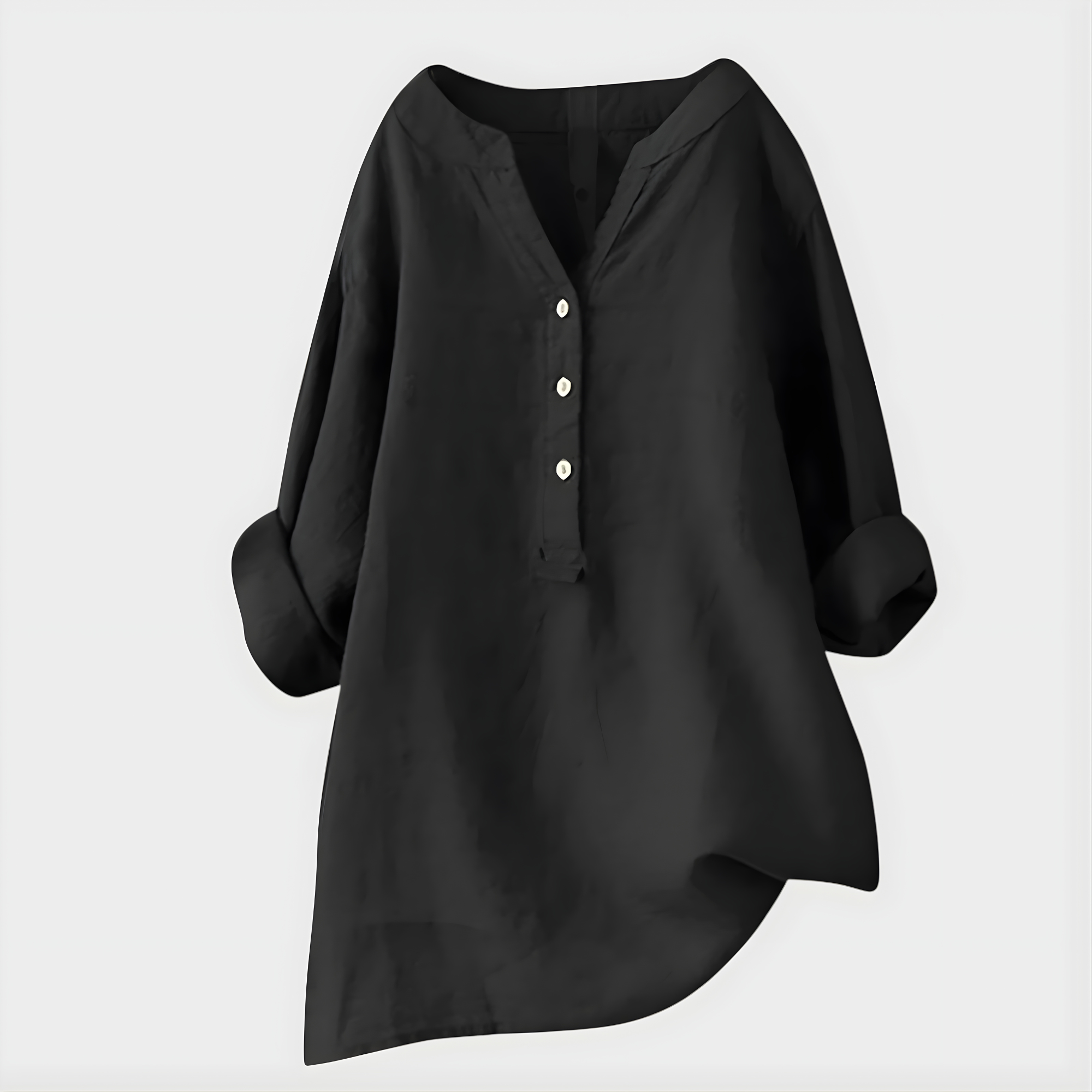 Tunic-Style Blouse With Buttons Down The Front