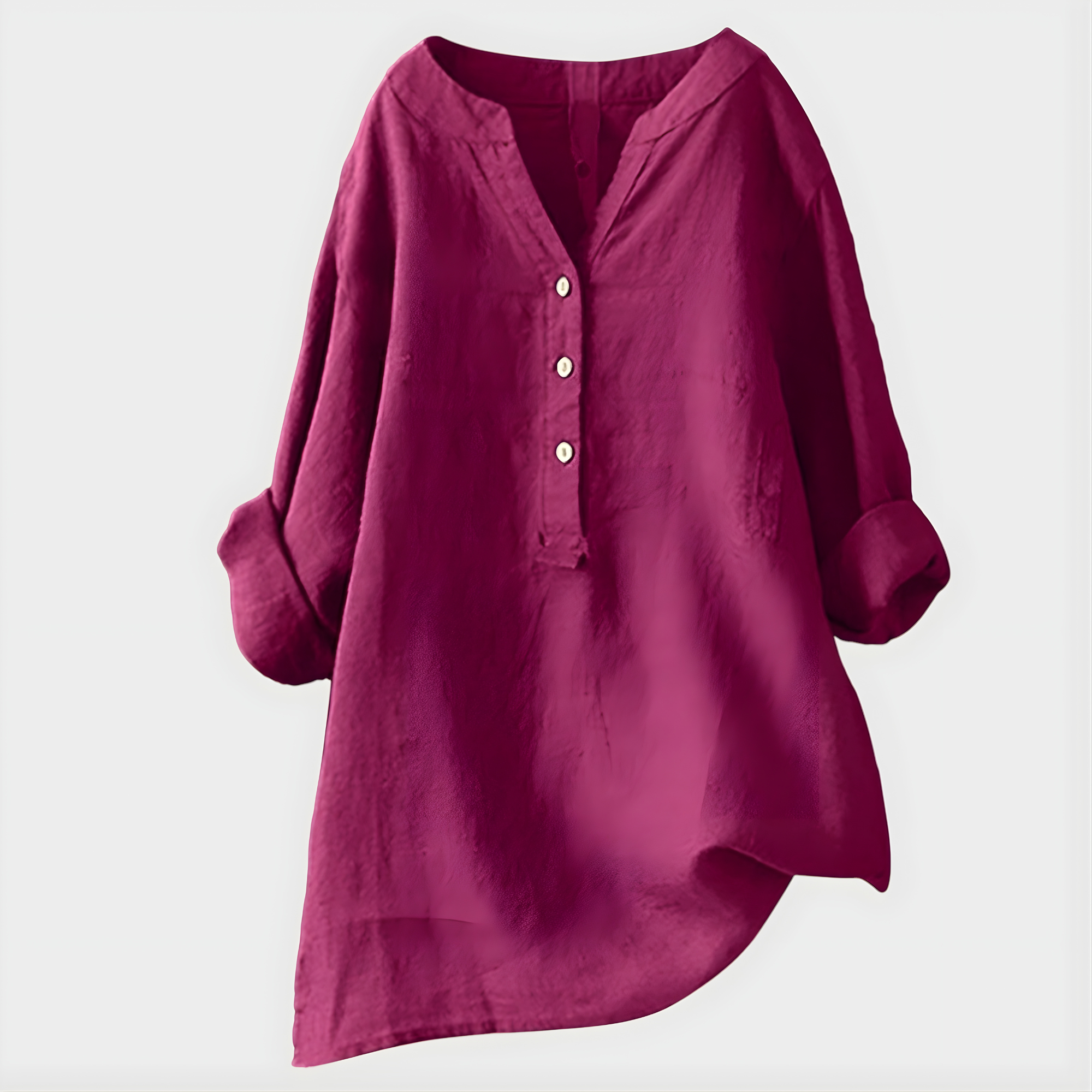 Tunic-Style Blouse With Buttons Down The Front