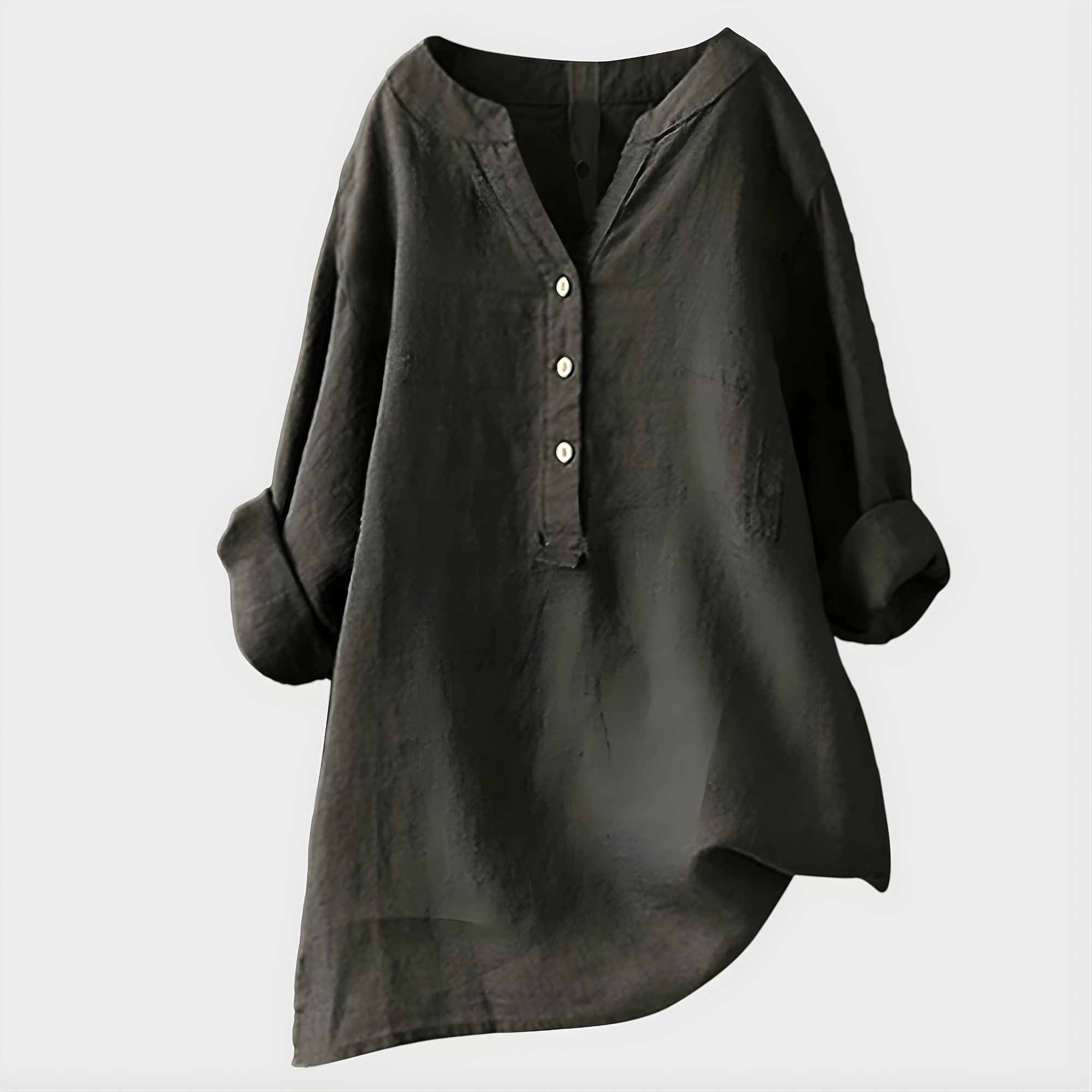 Tunic-Style Blouse With Buttons Down The Front