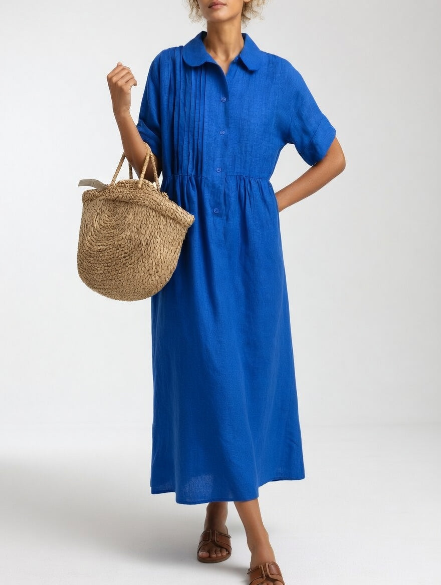 🌿Comfortable Casual Short-Sleeved Midi Dress