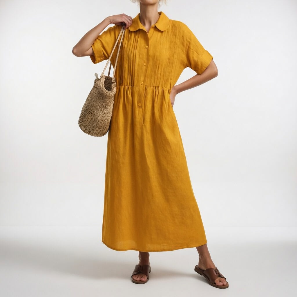 🌿Comfortable Casual Short-Sleeved Midi Dress