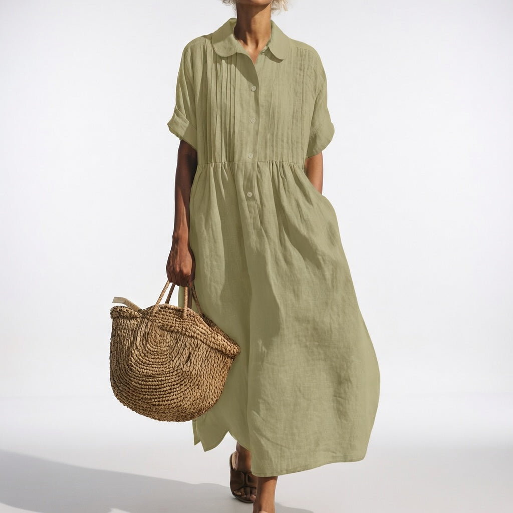 🌿Comfortable Casual Short-Sleeved Midi Dress