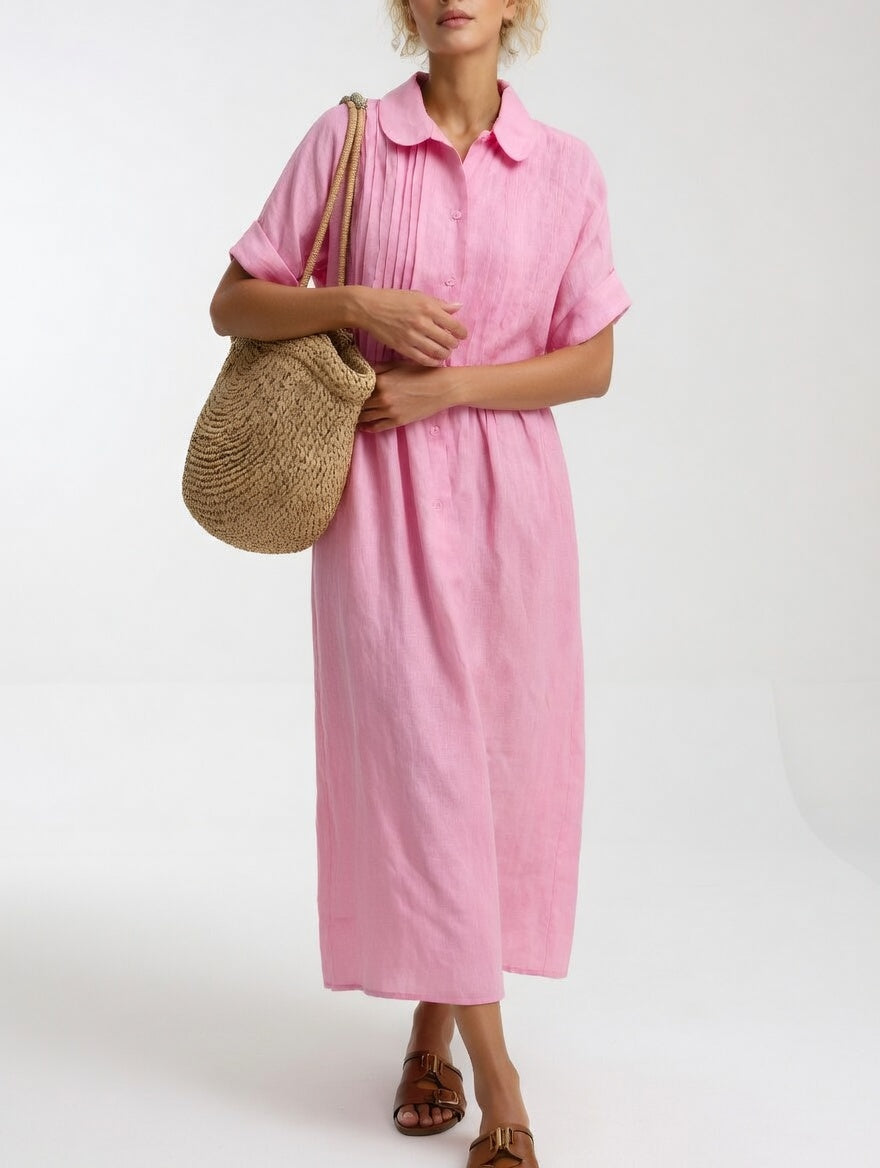 🌿Comfortable Casual Short-Sleeved Midi Dress