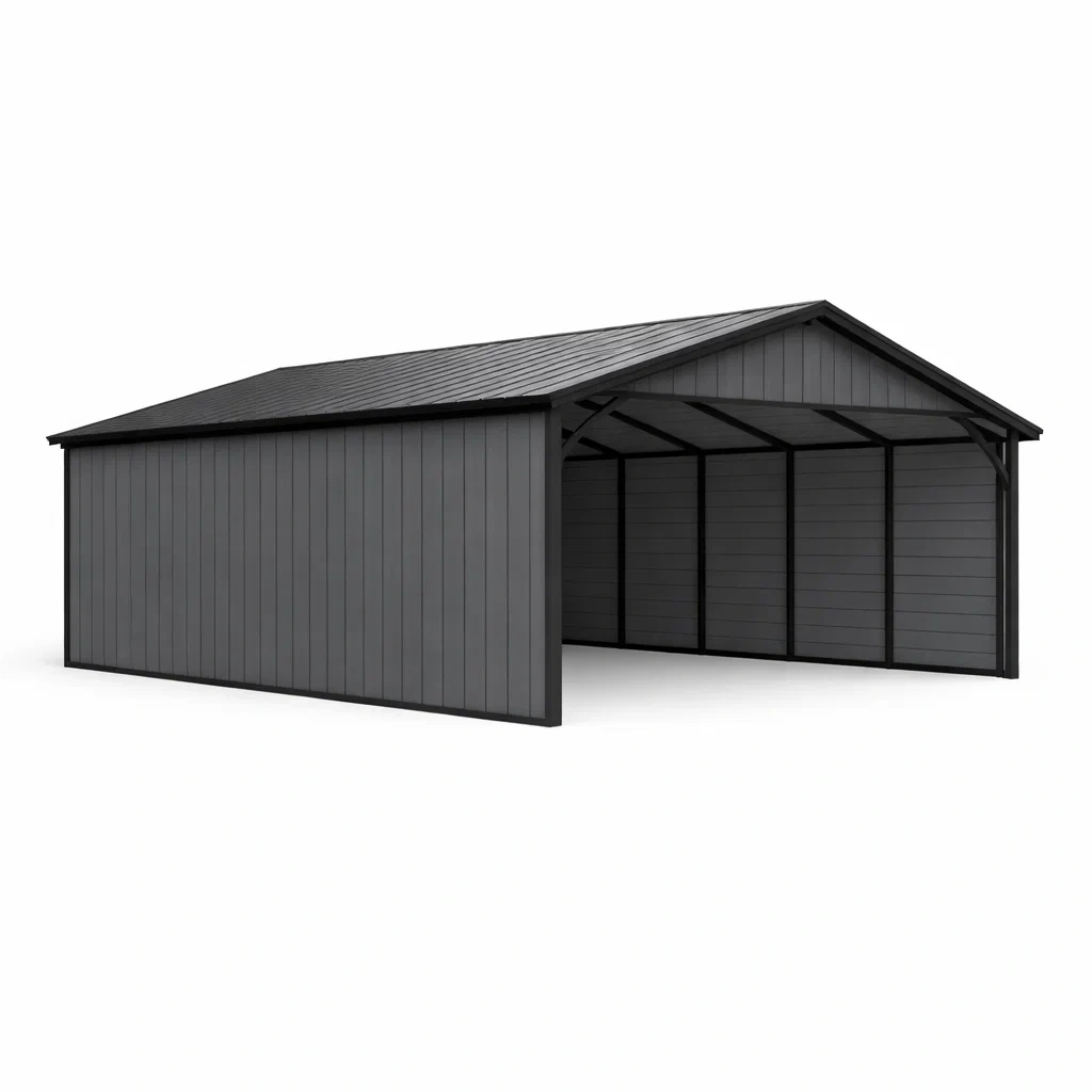 Doppelcarport Metall in Dunkelgrau 600 x 400 x 250 cm-Furniavexo