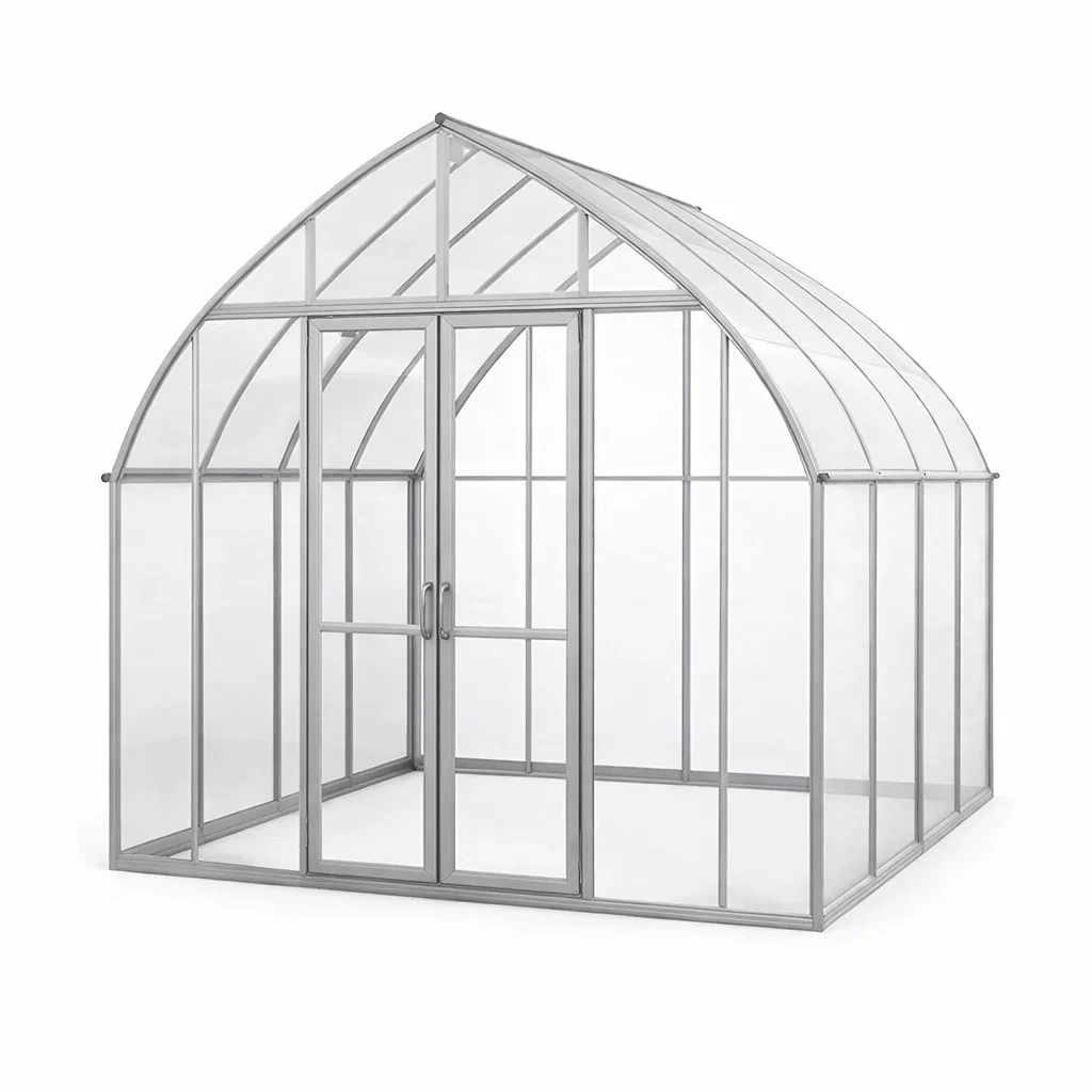 Aluminium und Polycarbonat Gewächshaus 250x200x220 cm-Furniavexo