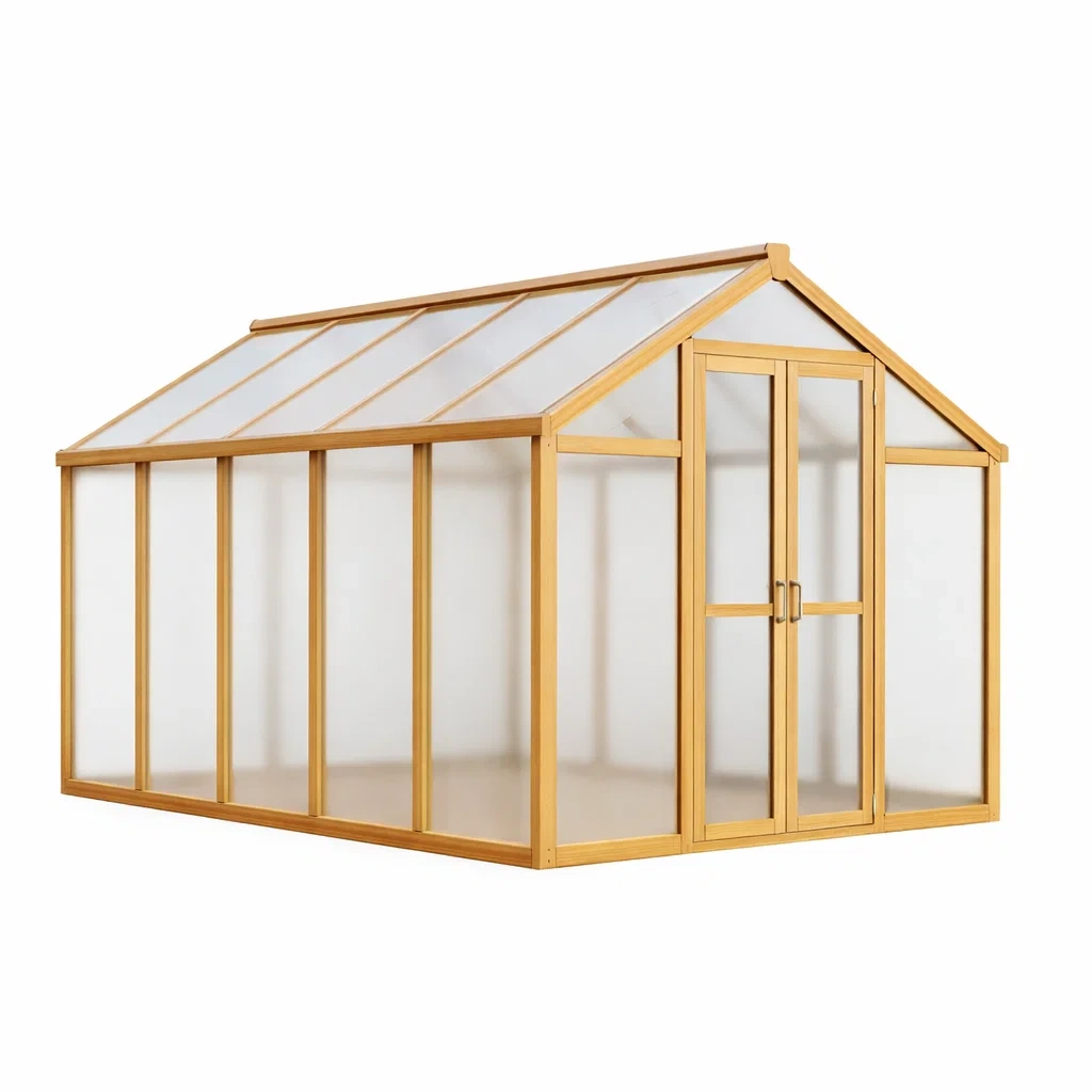 Gewächshaus Holz Polycarbonat 300x200x210 cm-Furniavexo