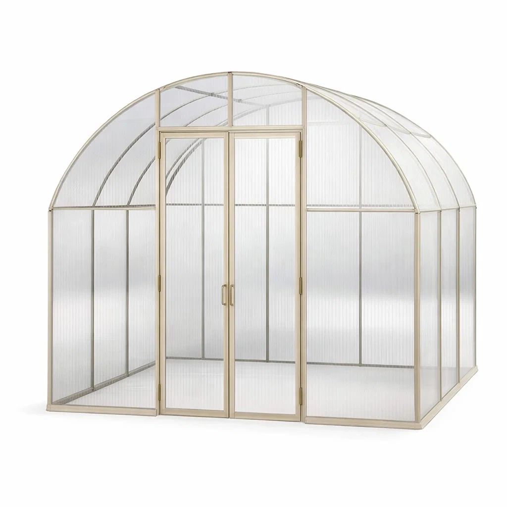 Gewächshaus aus Aluminium und Polycarbonat 300x300x250 cm Transparent-Furniavexo