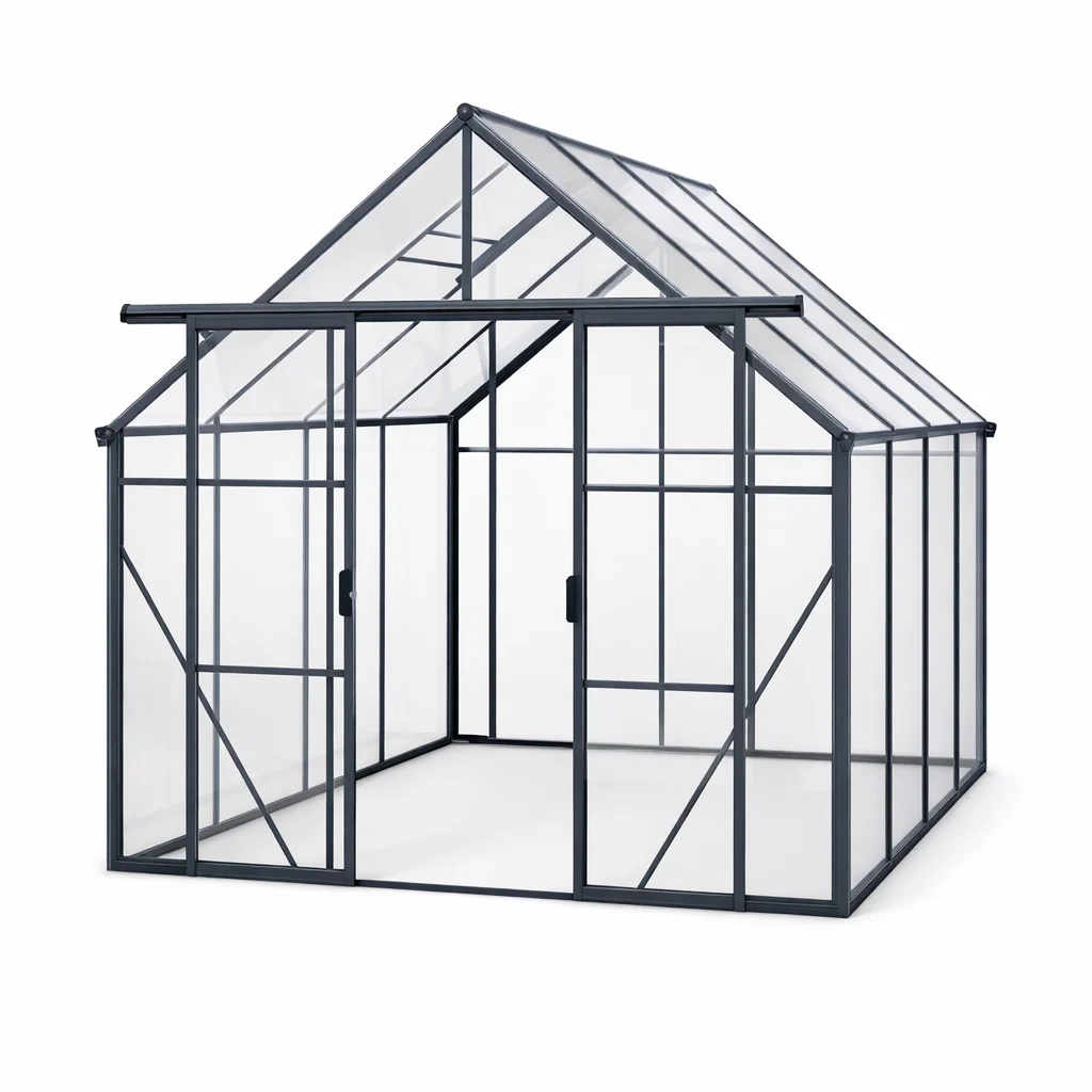 Gewächshaus Aluminium Polycarbonat Transparent/Anthrazit-Furniavexo