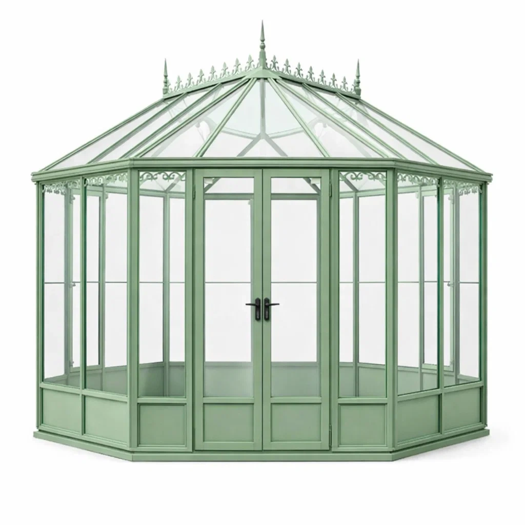 Gewächshaus aus Aluminium mit 4 mm gehärtetem Glas Grün-Furniavexo