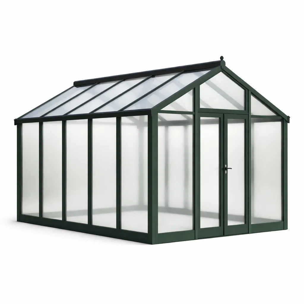 Gewächshaus aus Aluminium und Polycarbonat Grün-Furniavexo