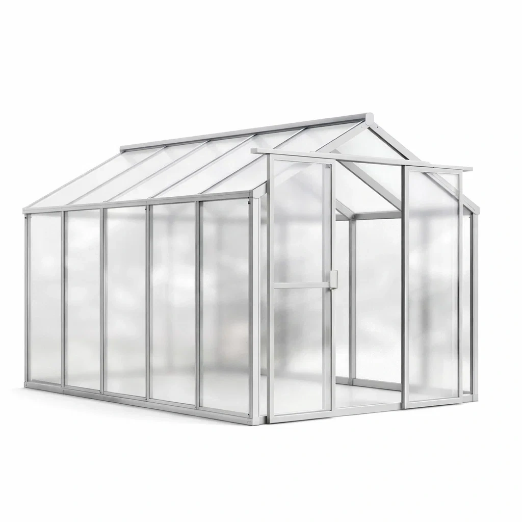 Gewächshaus Aluminium Polycarbonat 375x185x195 cm-Furniavexo