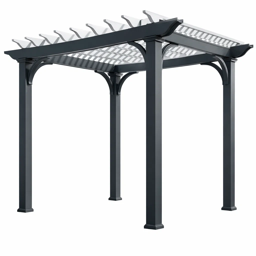 Aluminium Pergola mit UV-beständiger Beschichtung 300x300x240 cm Grau-Furniavexo