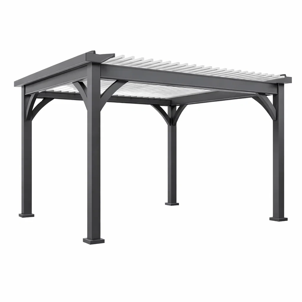 Gartenpergola aus Aluminium Schwarz-Furniavexo