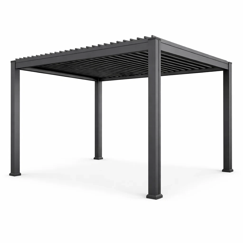 Aluminium Pergola 3x3x2,5m Grau-Furniavexo