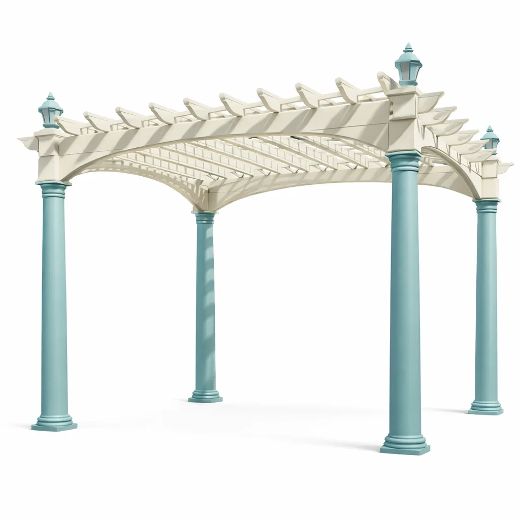 Kunststoffpergola 300x300x250 cm Weiß/Blau-Furniavexo
