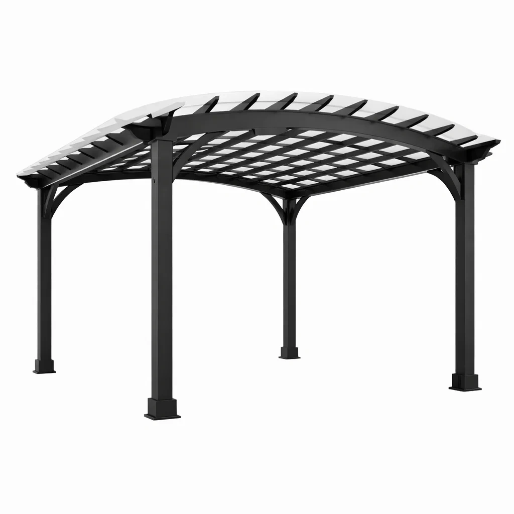 Aluminium Pergola mit Polycarbonatdach 300x400 cm Schwarz/Weiß-Furniavexo