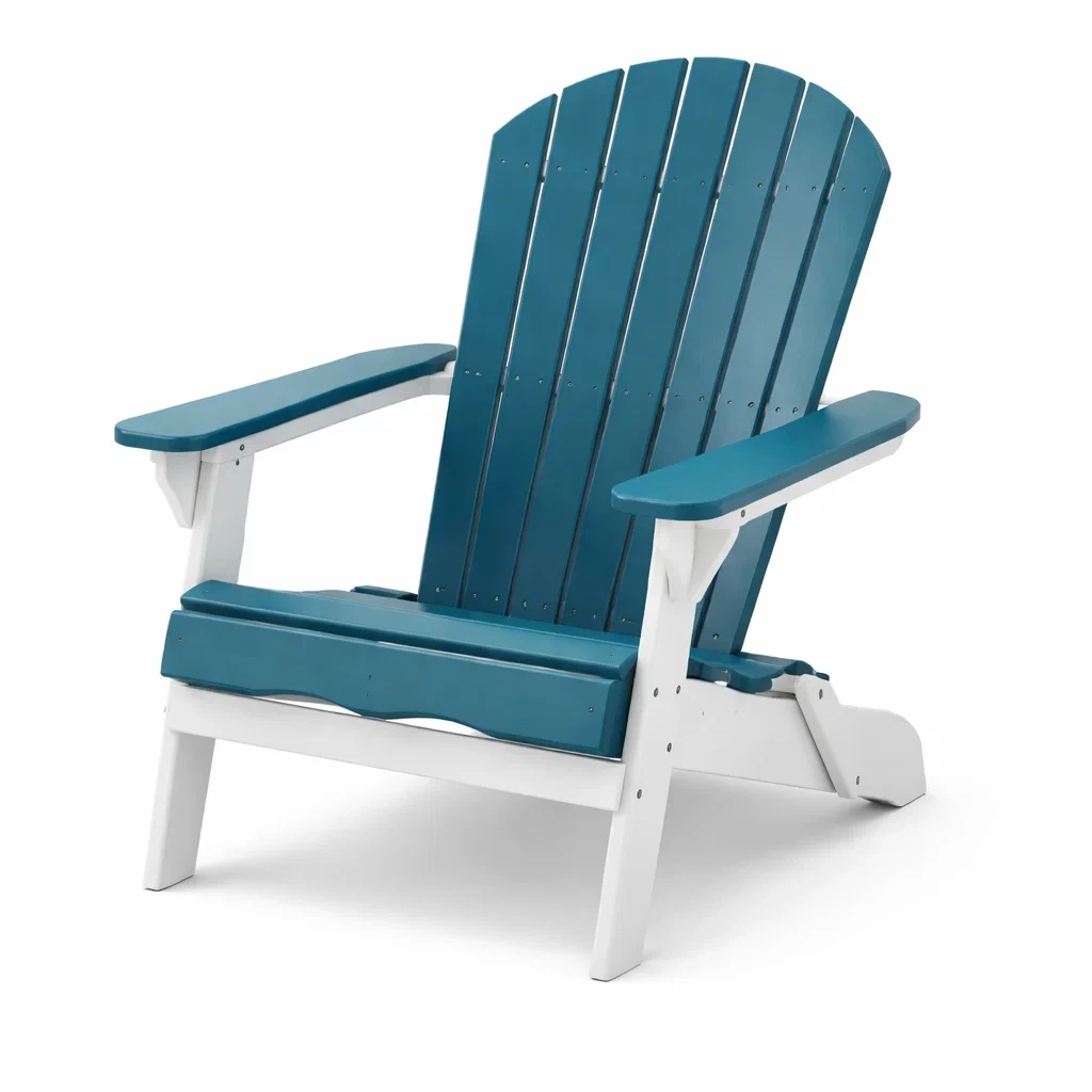 Adirondack Gartenstuhl Kunststoff Blau/Weiß 80x90x95 cm-Furniavexo