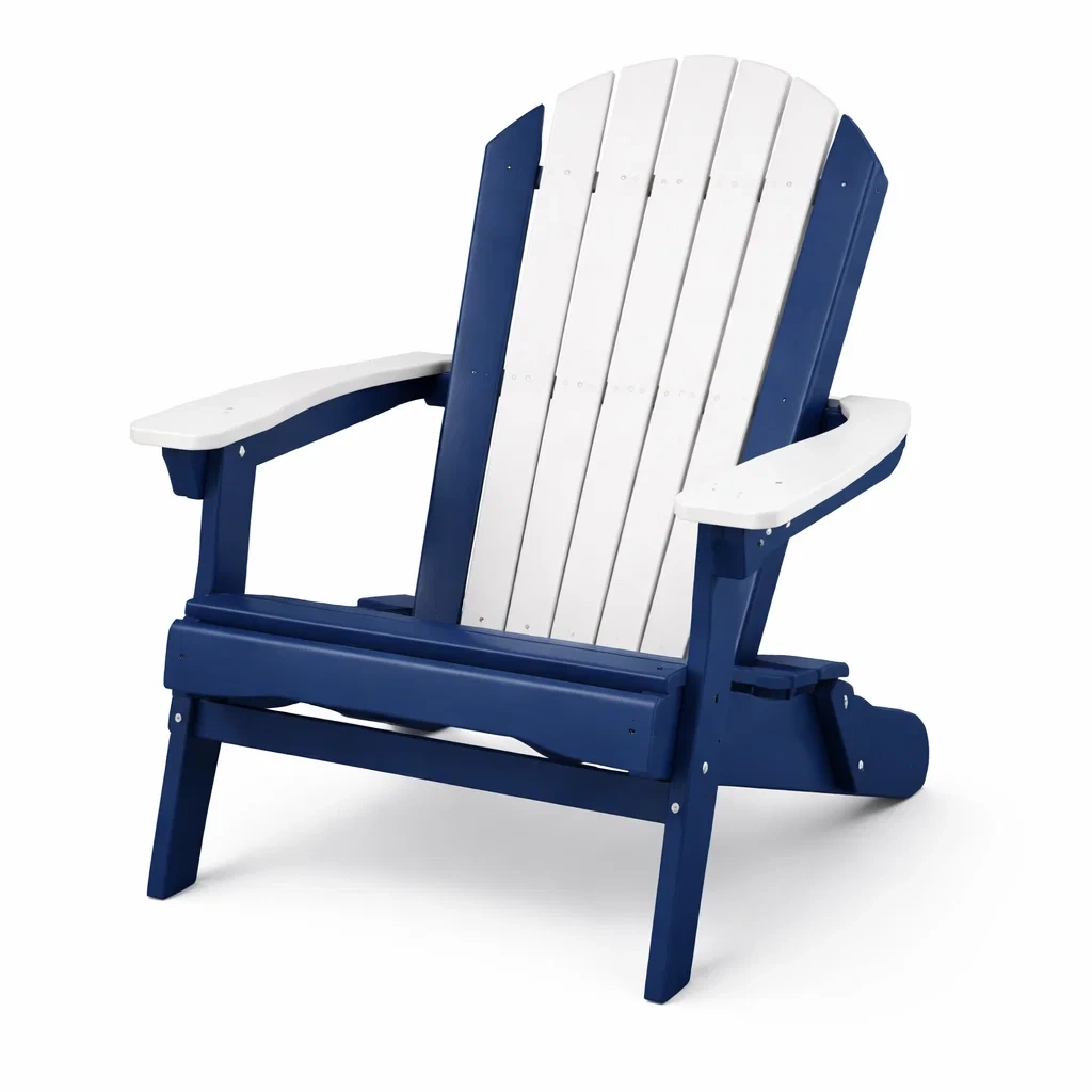 Garten Adirondack Stuhl HDPE Blau/Weiß 90x75x90 cm-Furniavexo