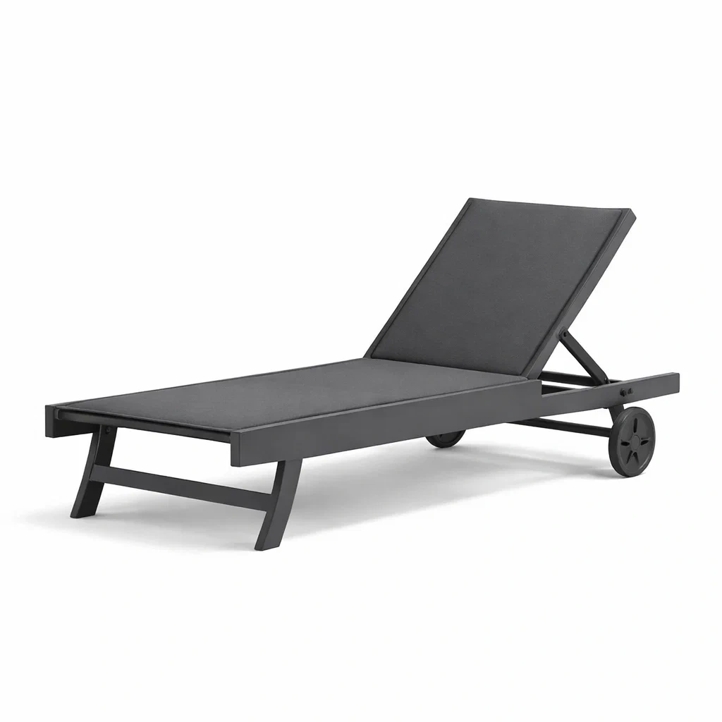 Gartenliege Aluminium Schwarz Verstellbar-Furniavexo