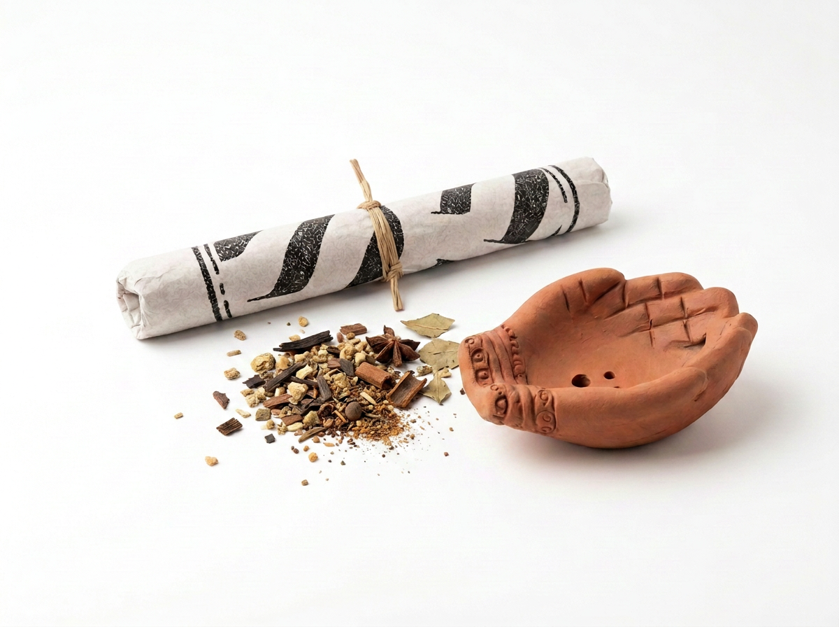 Signature Blend Tibetan Incense & Handmade incense holder