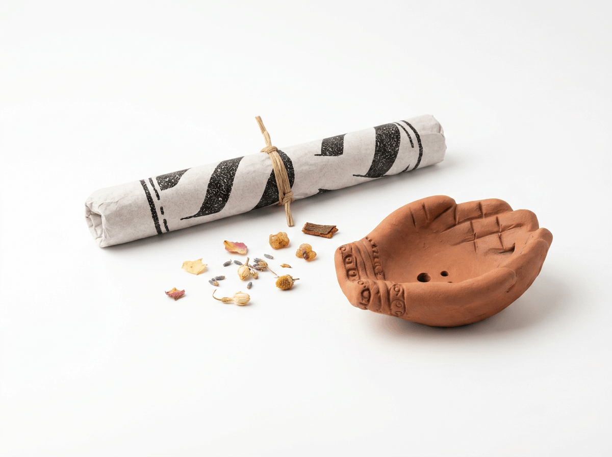 Signature Blend Tibetan Incense & Handmade incense holder