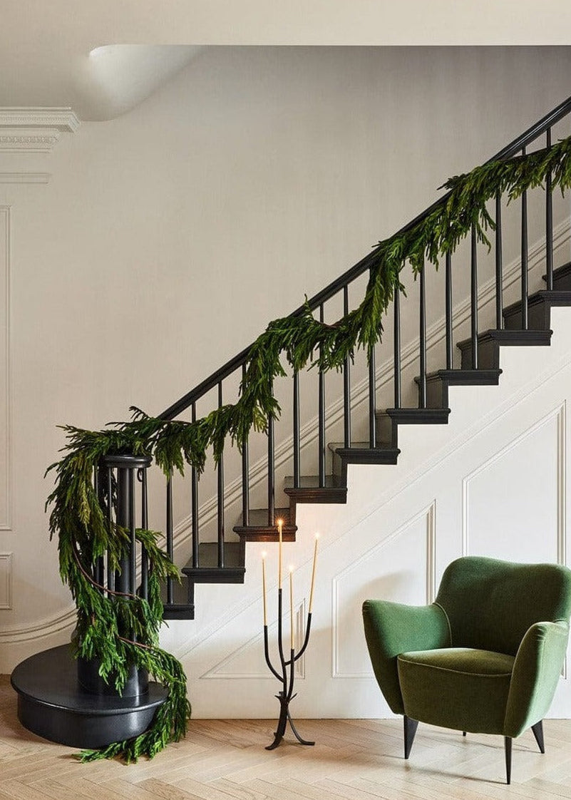Extra Long Faux Norfolk Pine Garland Styled at afloral