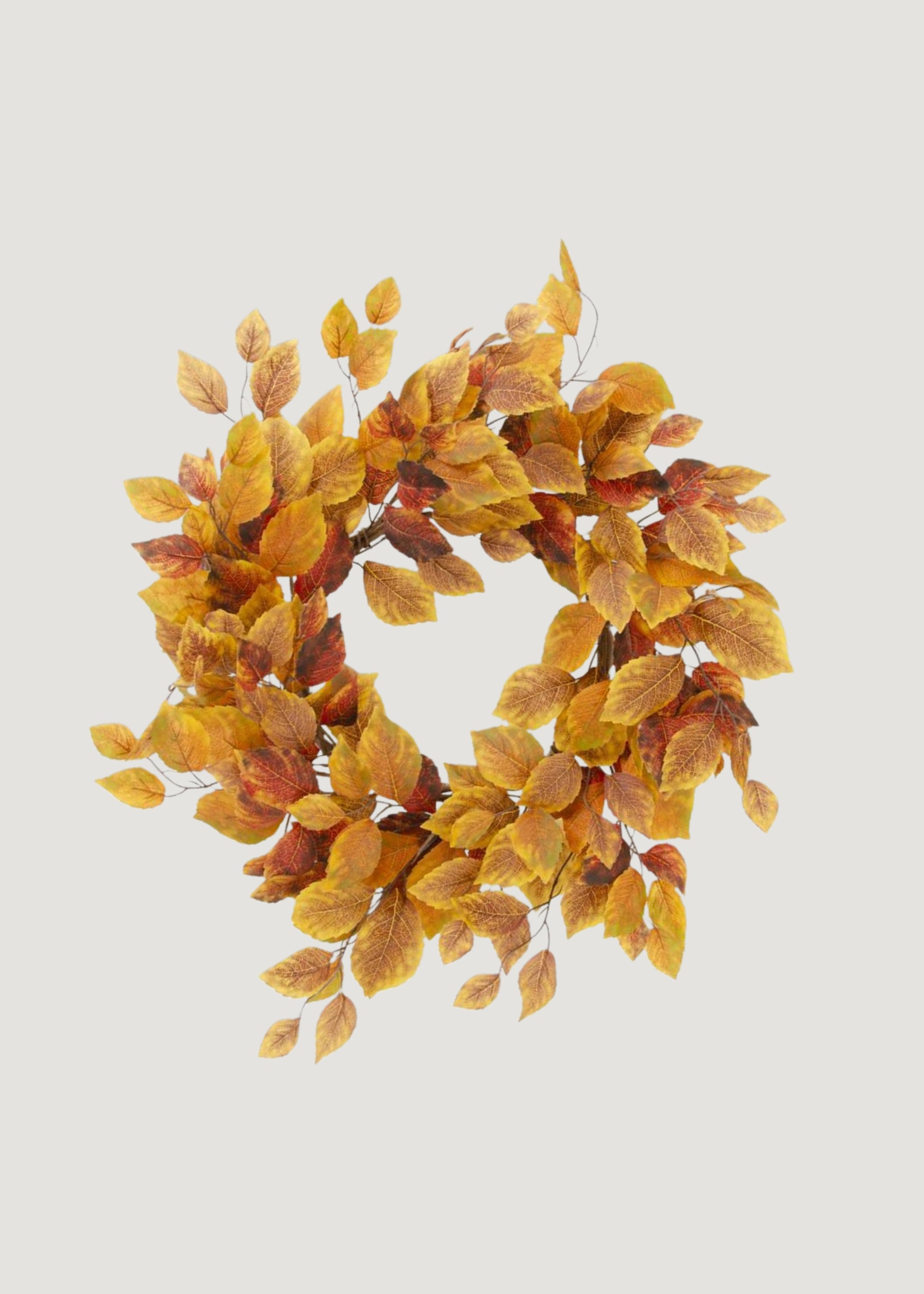 Yellow Artificial Birch Leaf Wreath