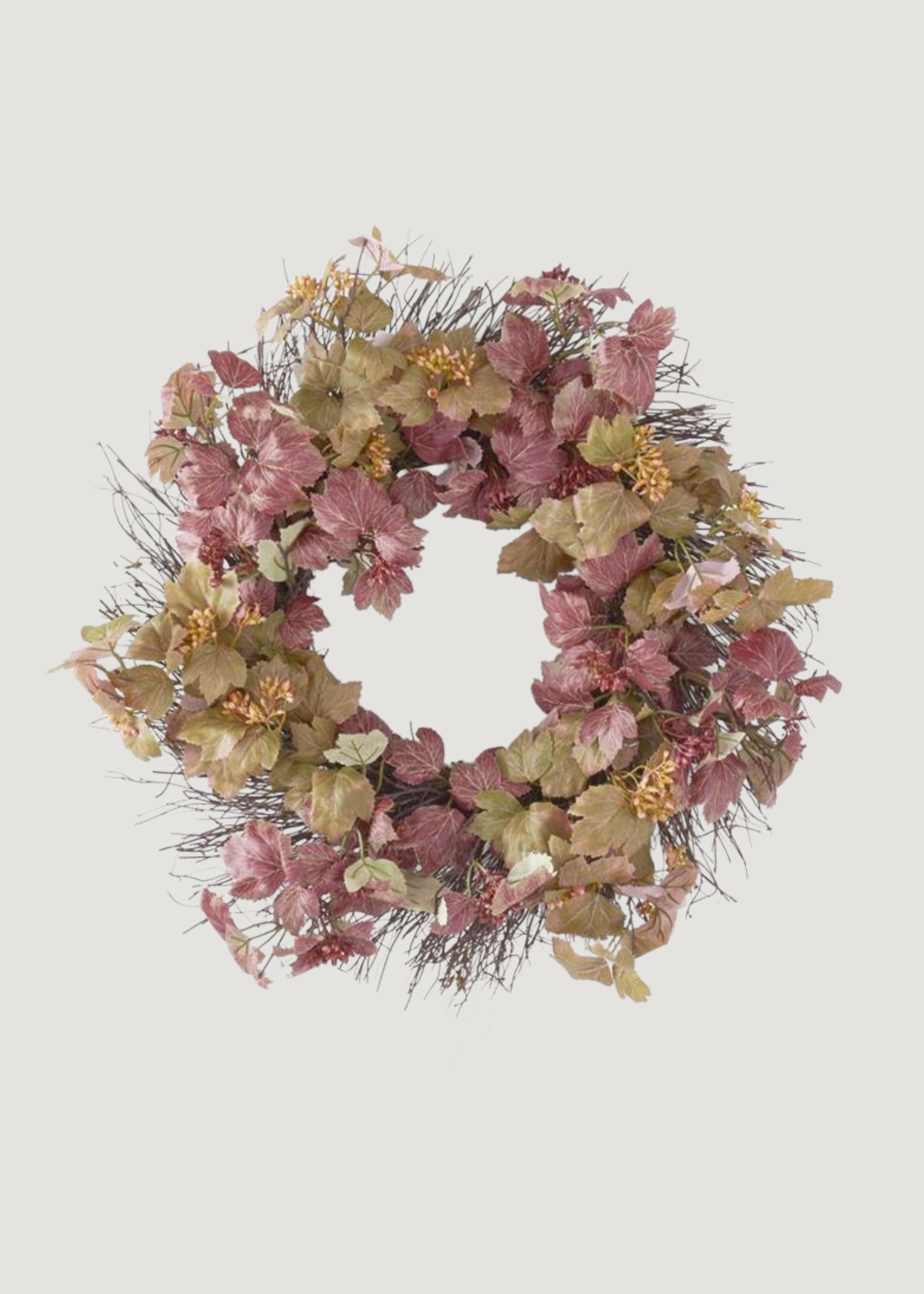 Burgundy and Green Fake Ivy Wreath