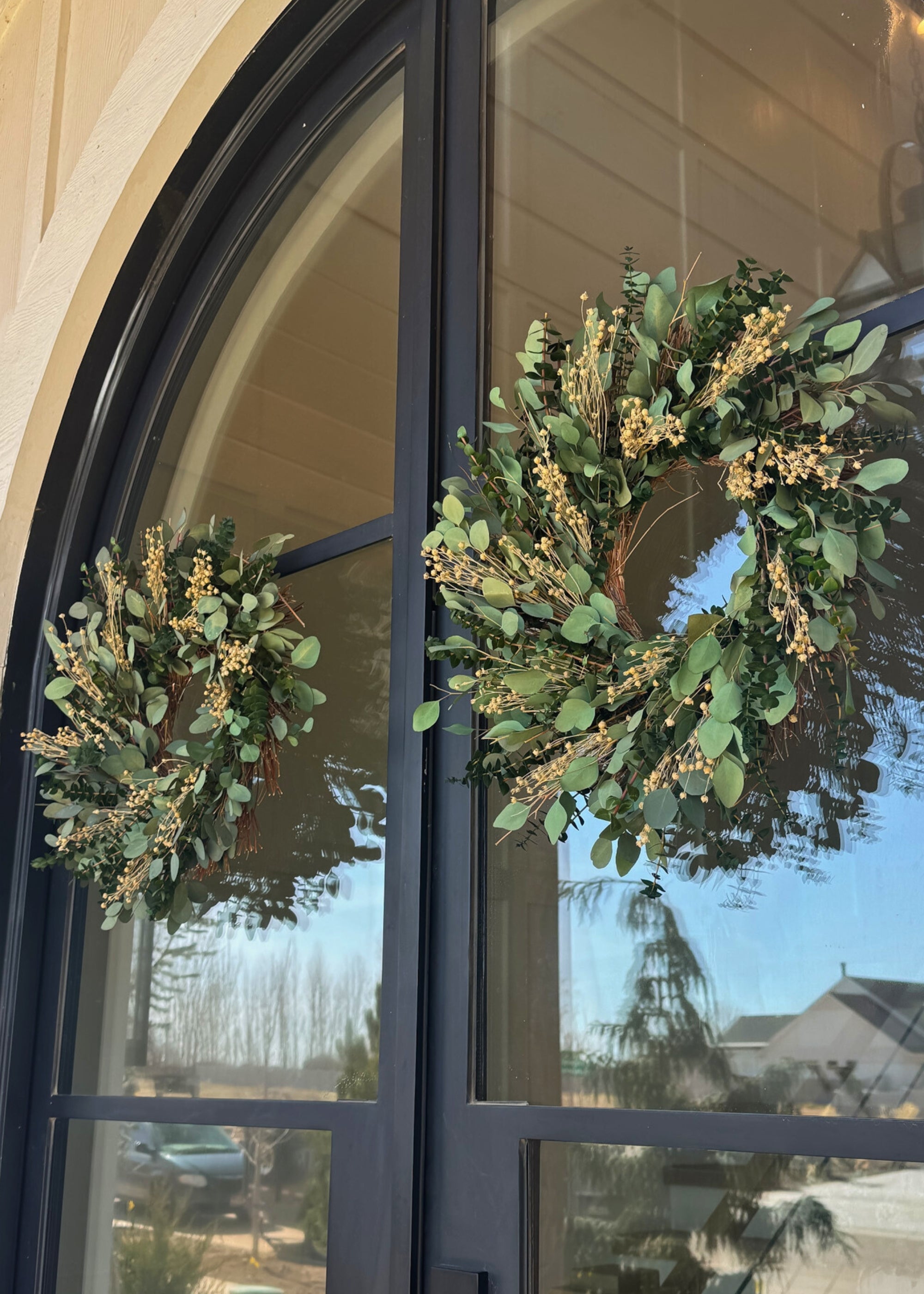 Preserved Eucalyptus Leaf and Flax Wreaths