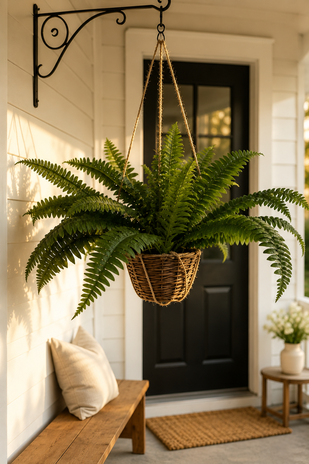29" Realistic Boston Fern Hanging Basket
