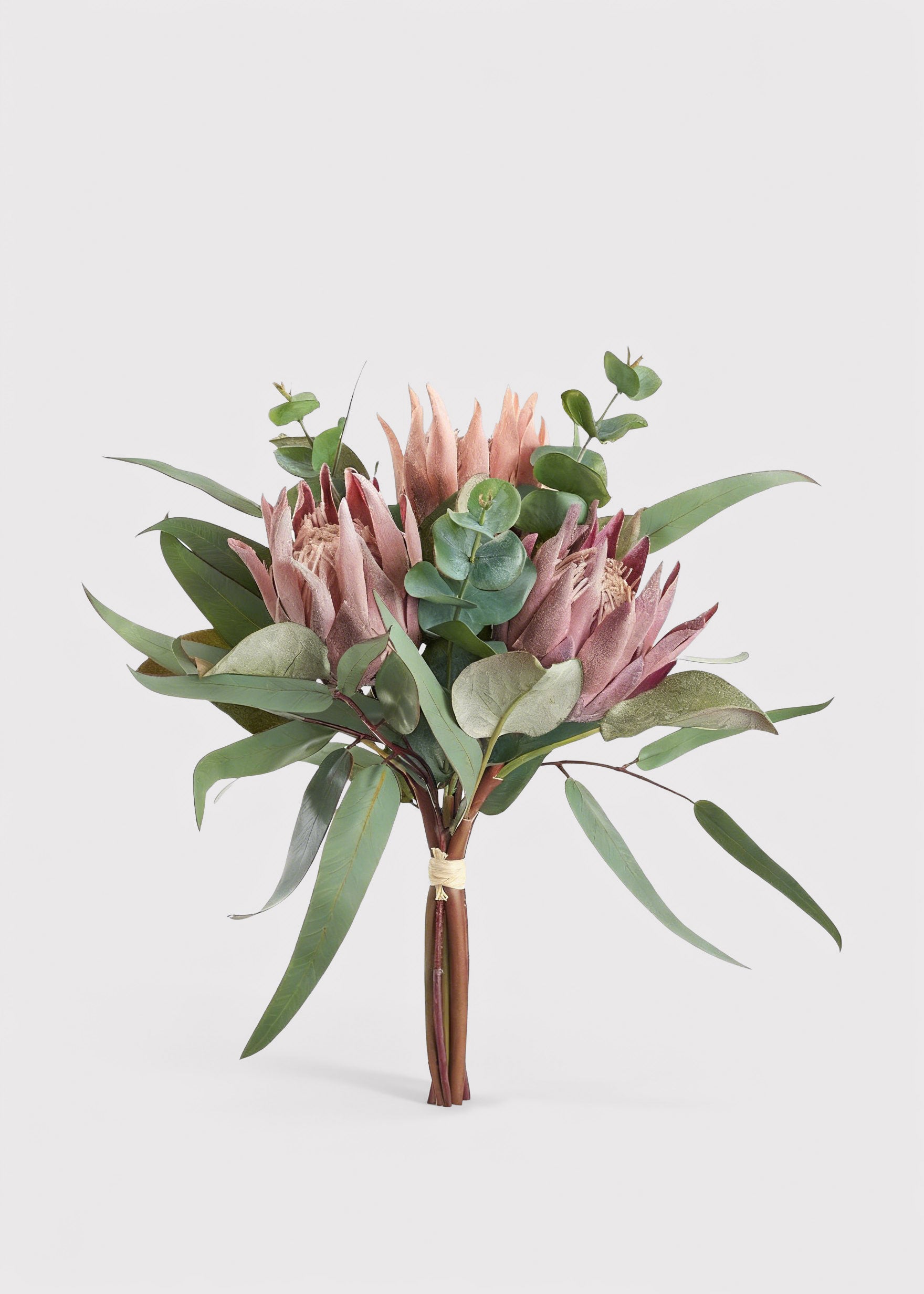 Fake Protea and Eucalyptus Bouquet