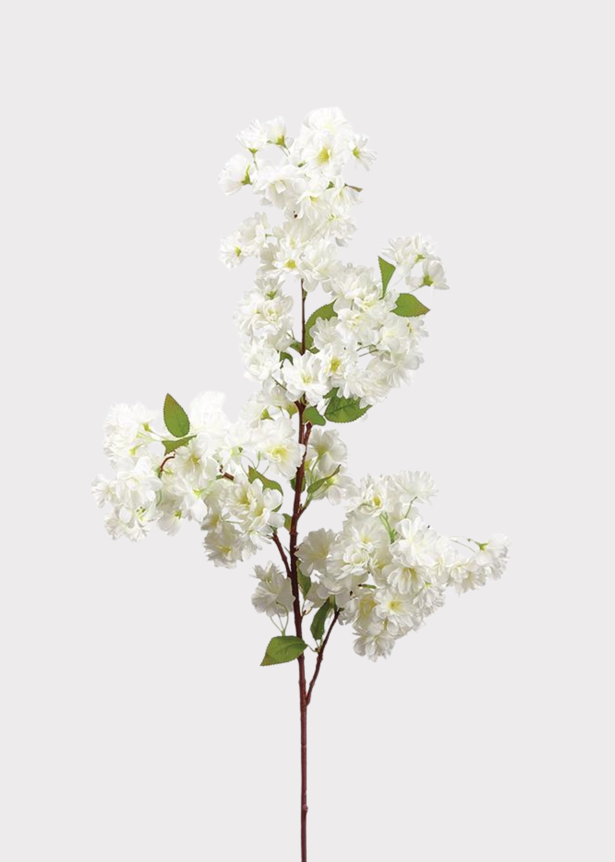 Artificial white cherry blossom flower branch