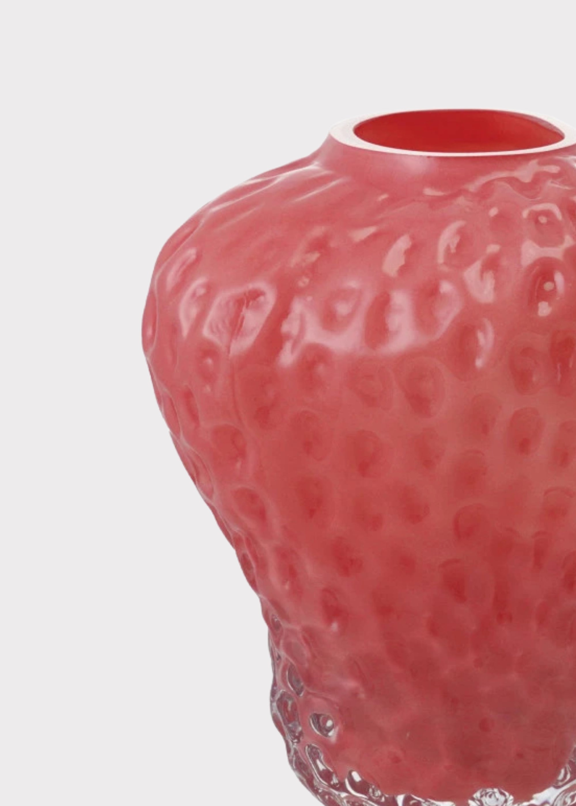 Close-up of Glass Strawberry Vase